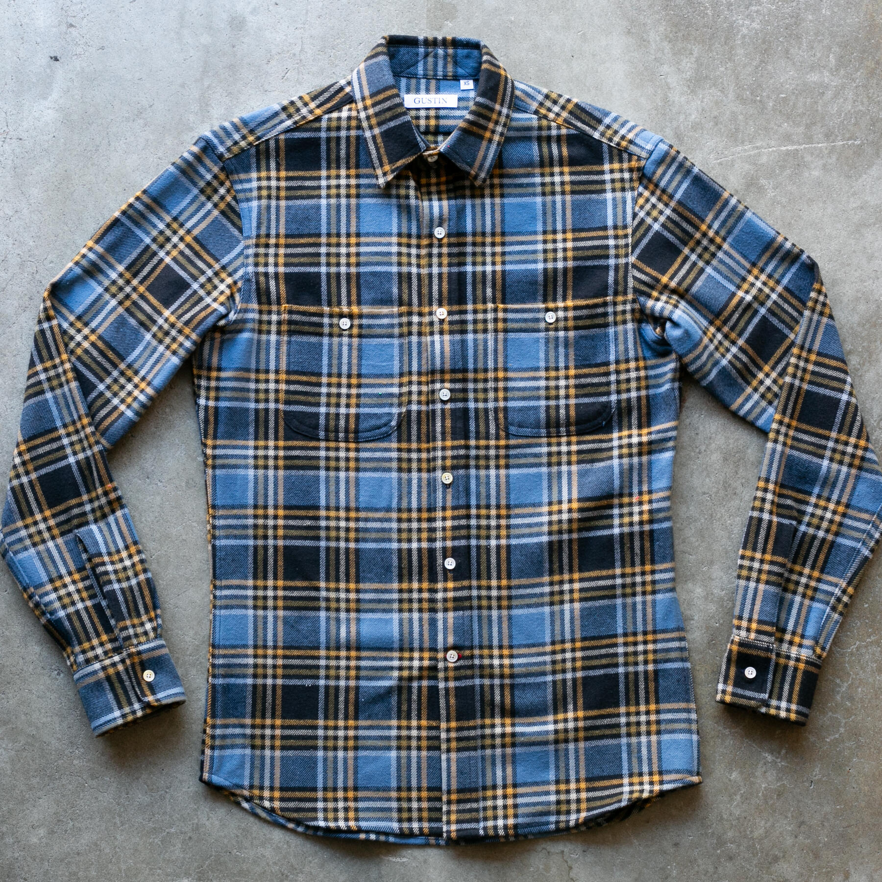 gustin #1220 woodsman flannel - blue jay
