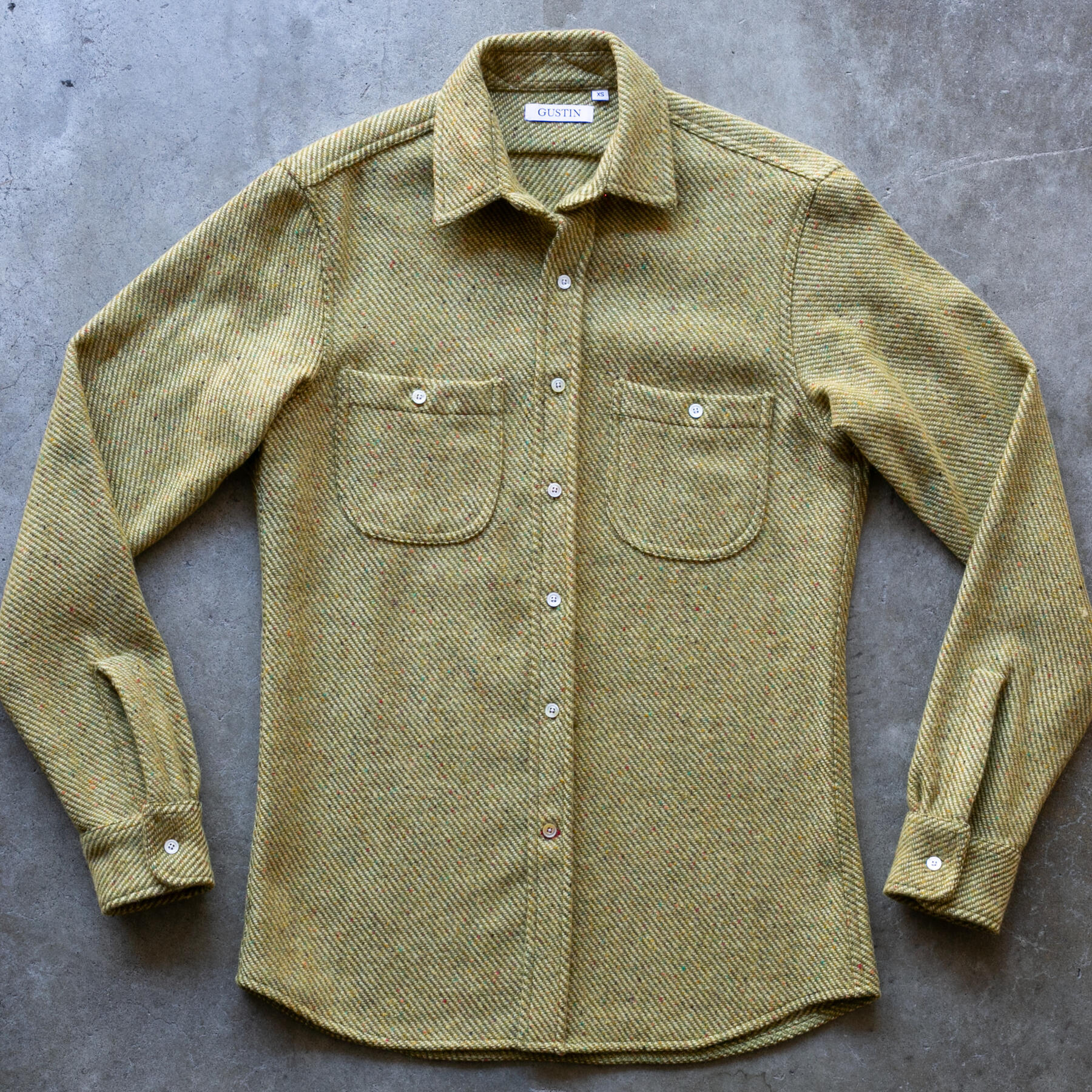gustin #1252 acid rainbow nep wool shirt