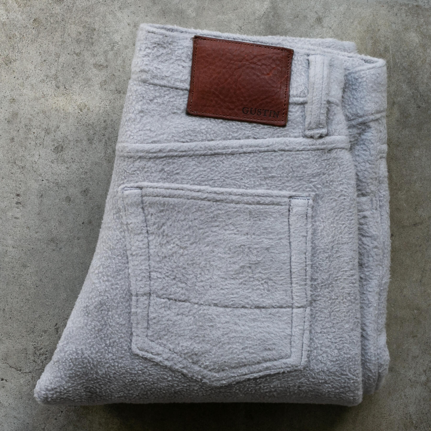 gustin #433 japan monster fleece 5 pocket - stone