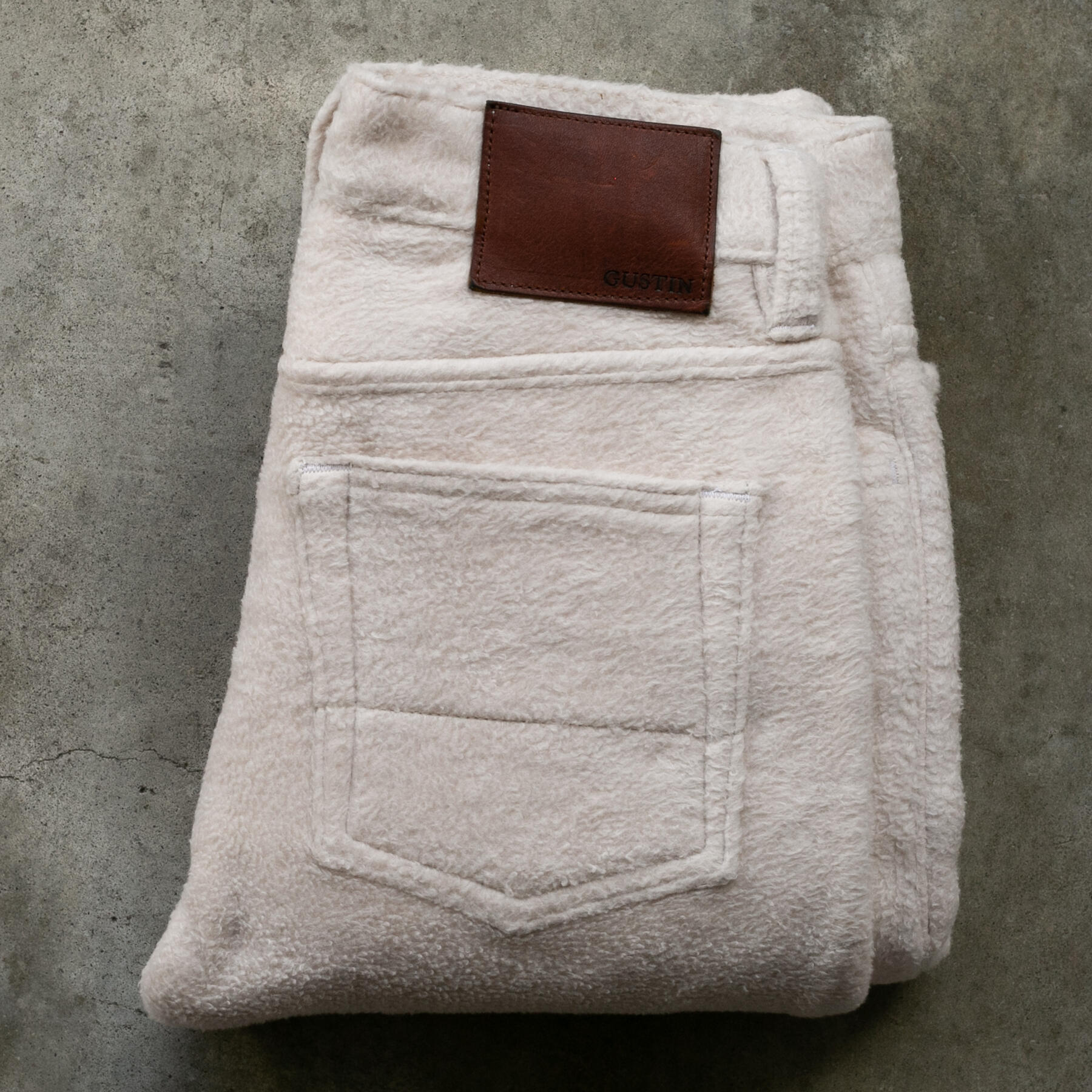 gustin #432 japan monster fleece 5 pocket - natural