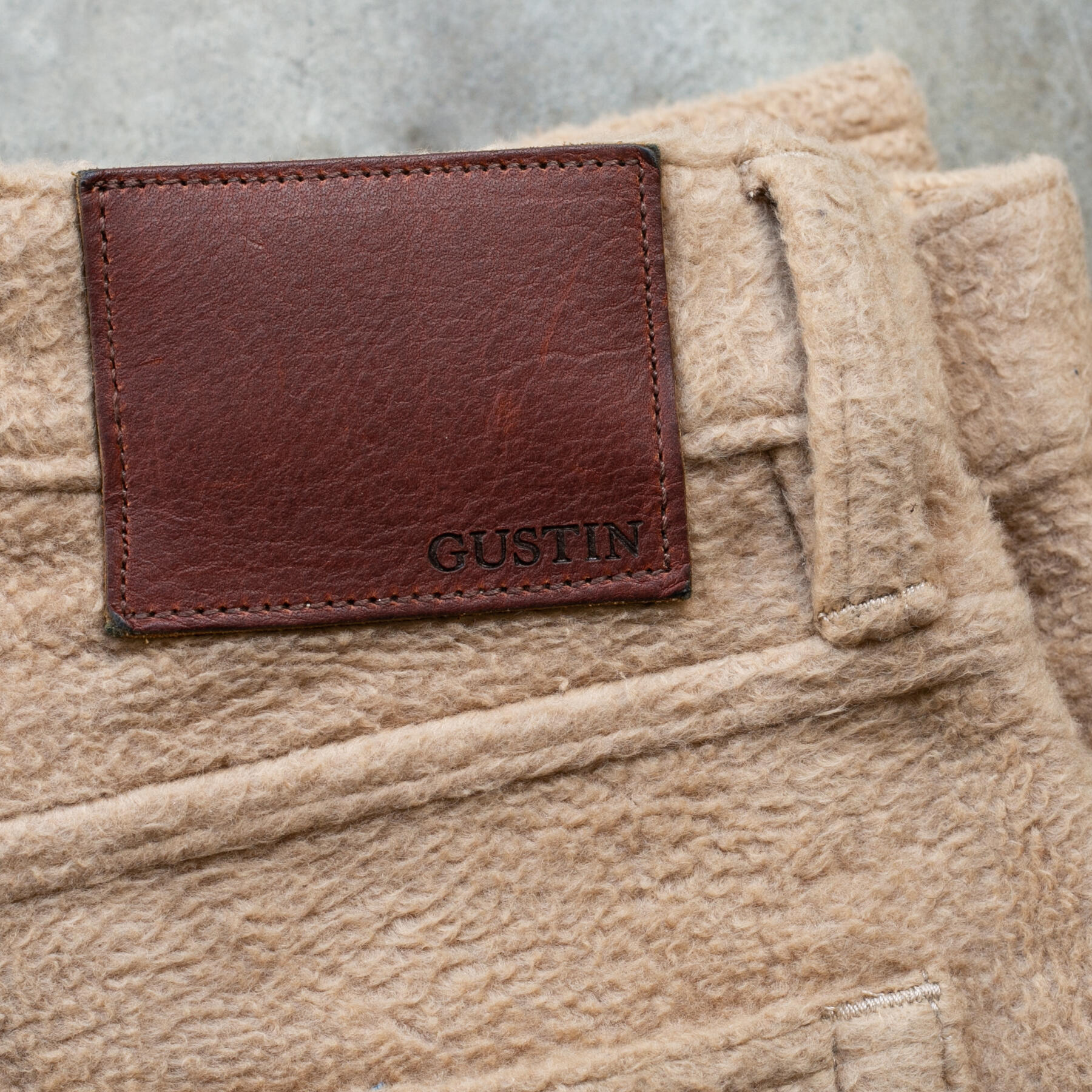 gustin #430 japan monster fleece 5 pocket - camel
