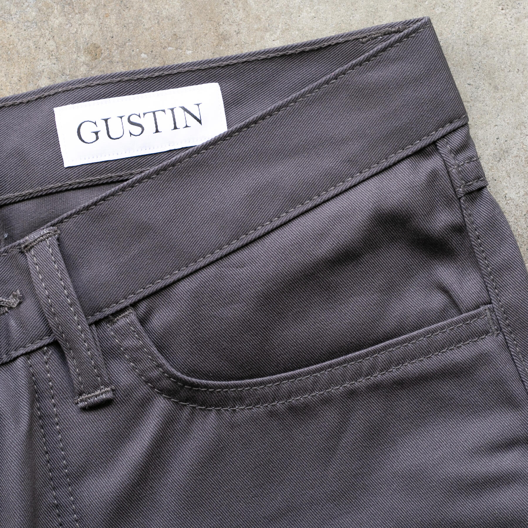 gustin #437 classic twill 5 pocket - charcoal
