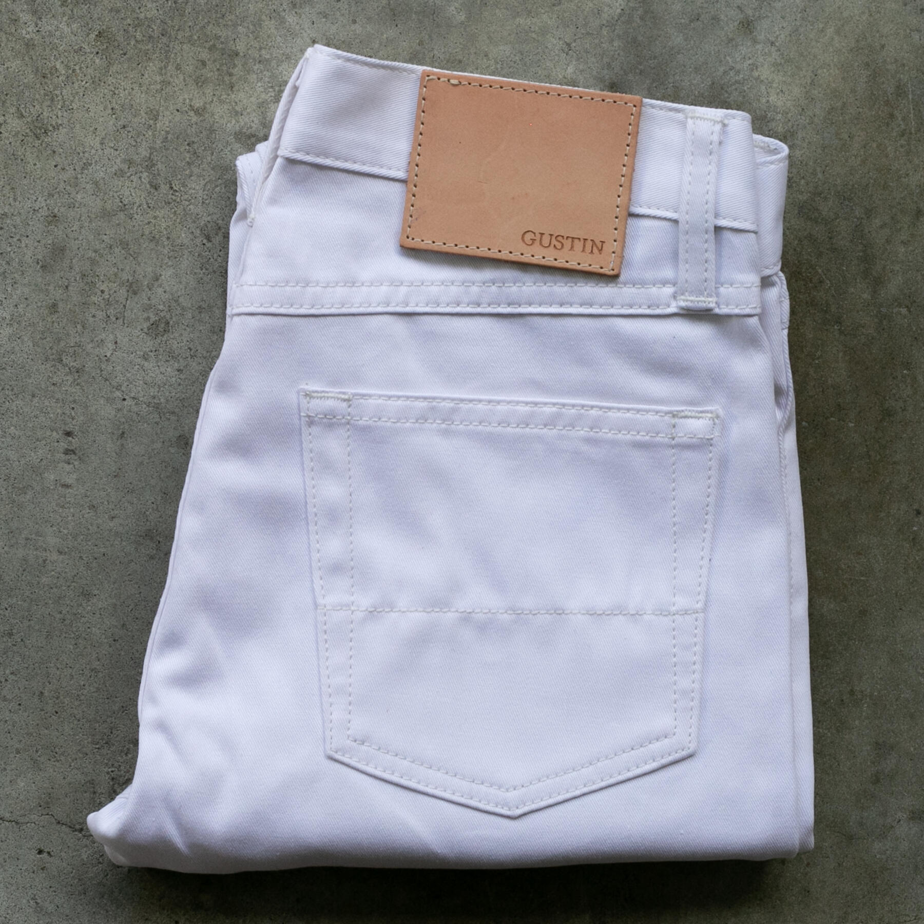 gustin #441 classic twill 5 pocket - white