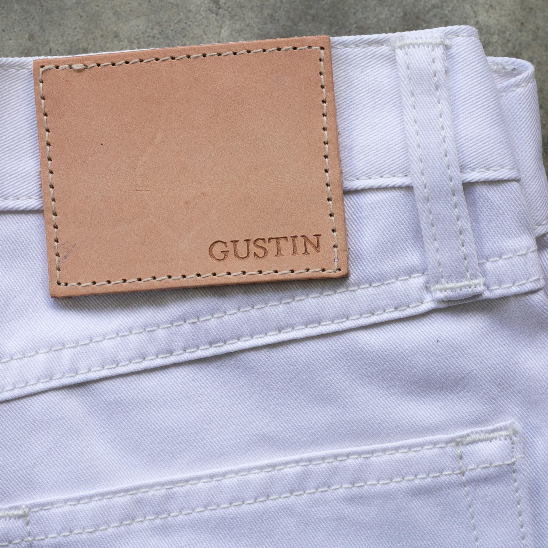 gustin #441 classic twill 5 pocket - white