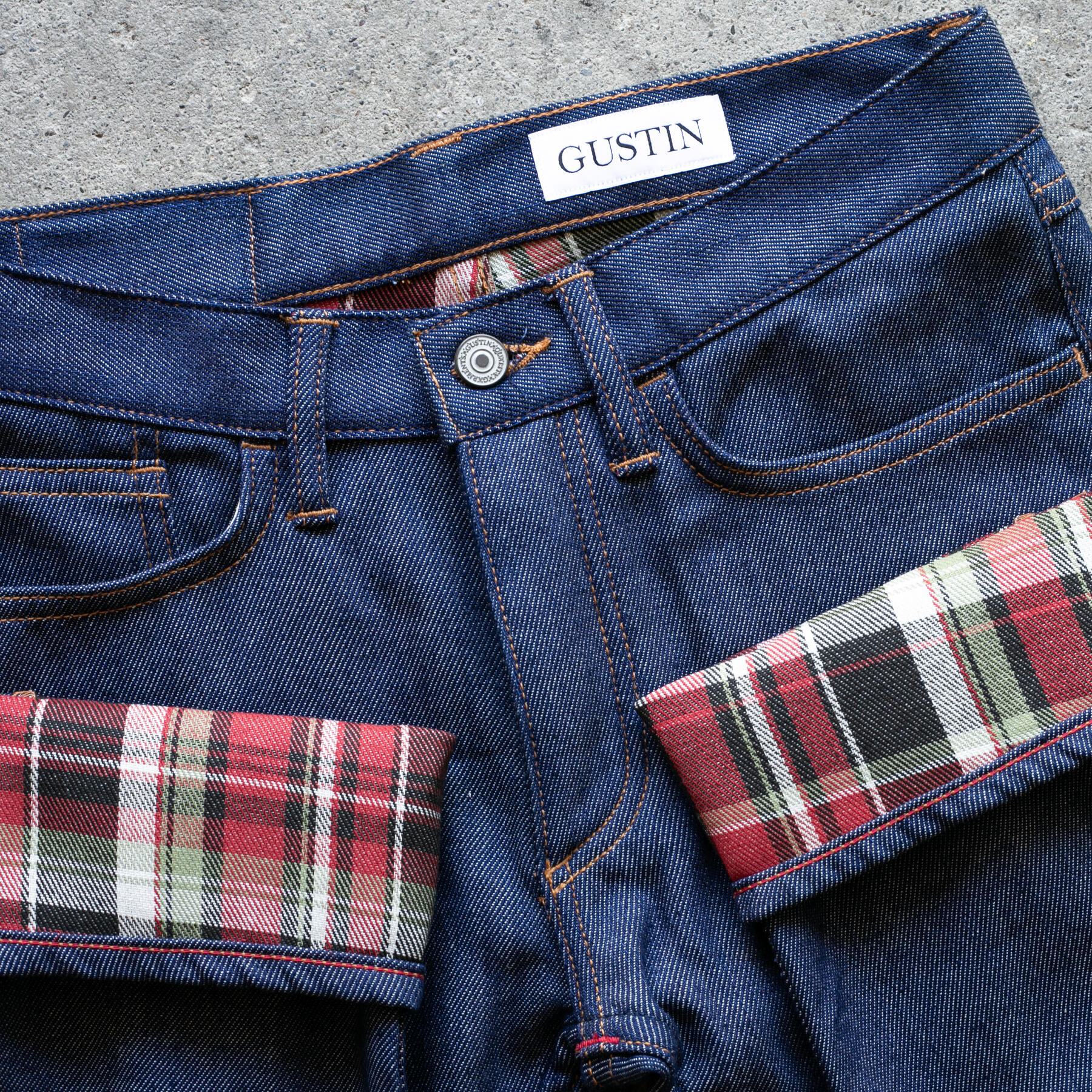 gustin #448 indigo x plaid