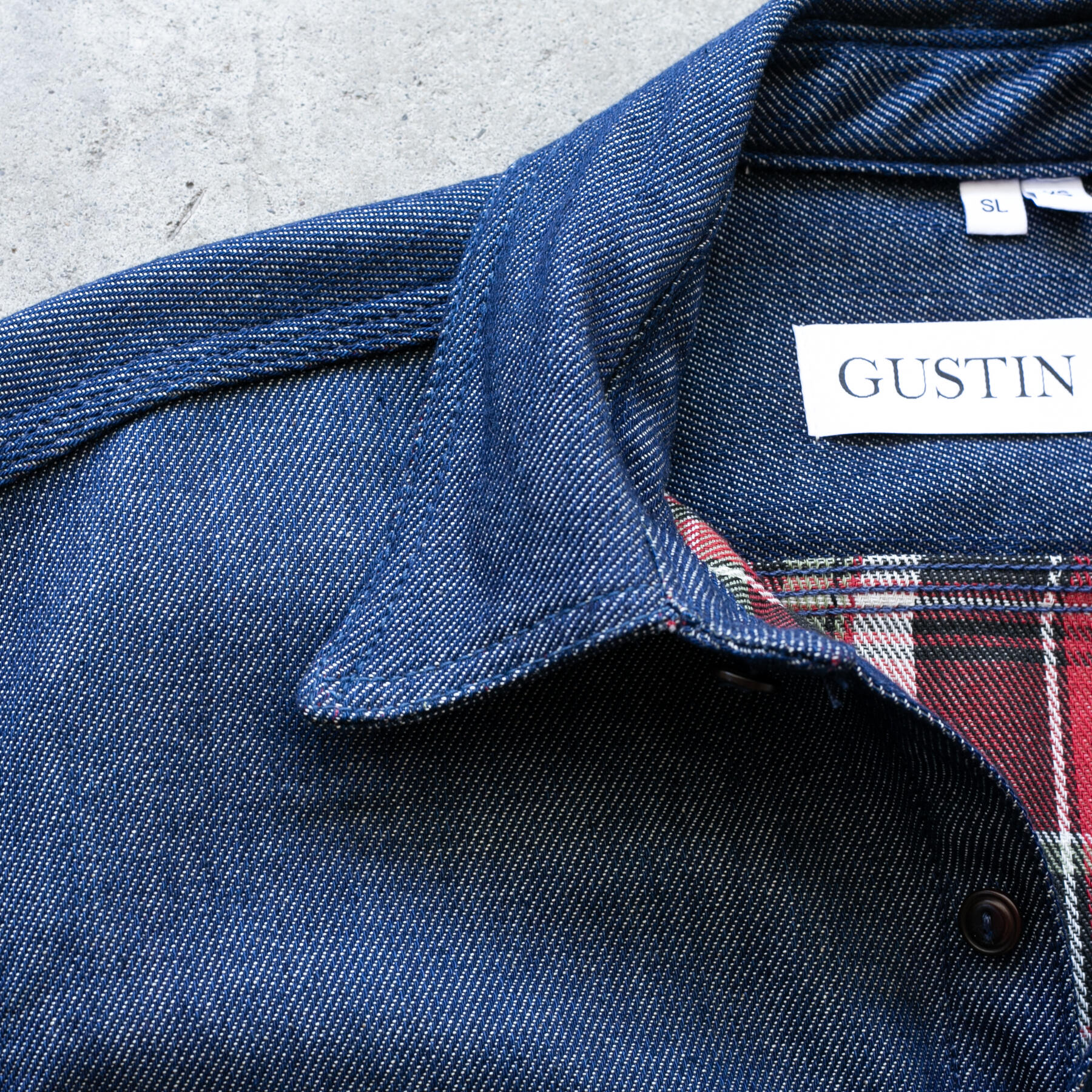 gustin #179 indigo x plaid workshirt