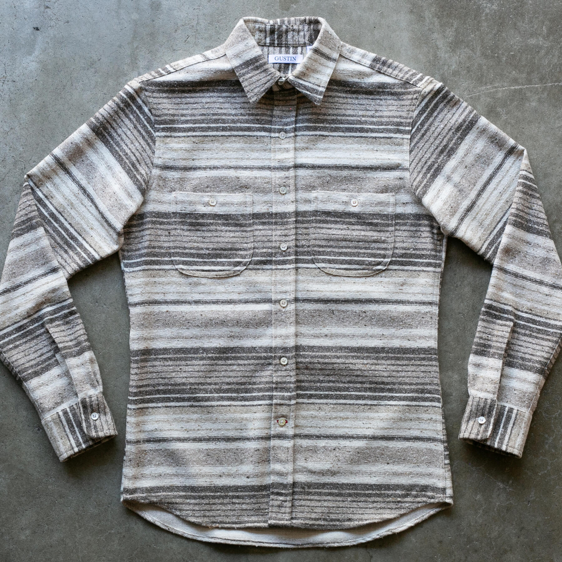 gustin #1265 vintage saddle blanket shirt - natural fade