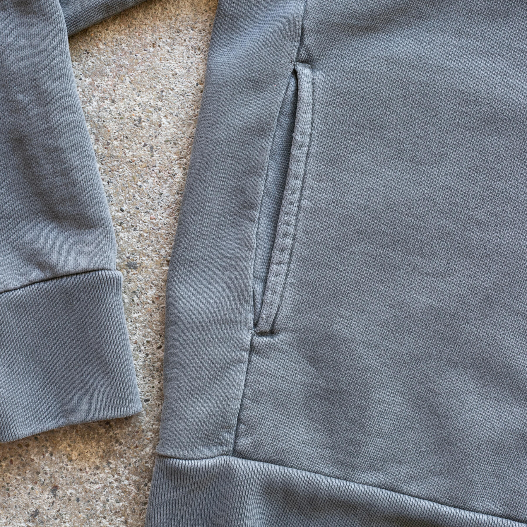 gustin french terry cardigan - vintage steel