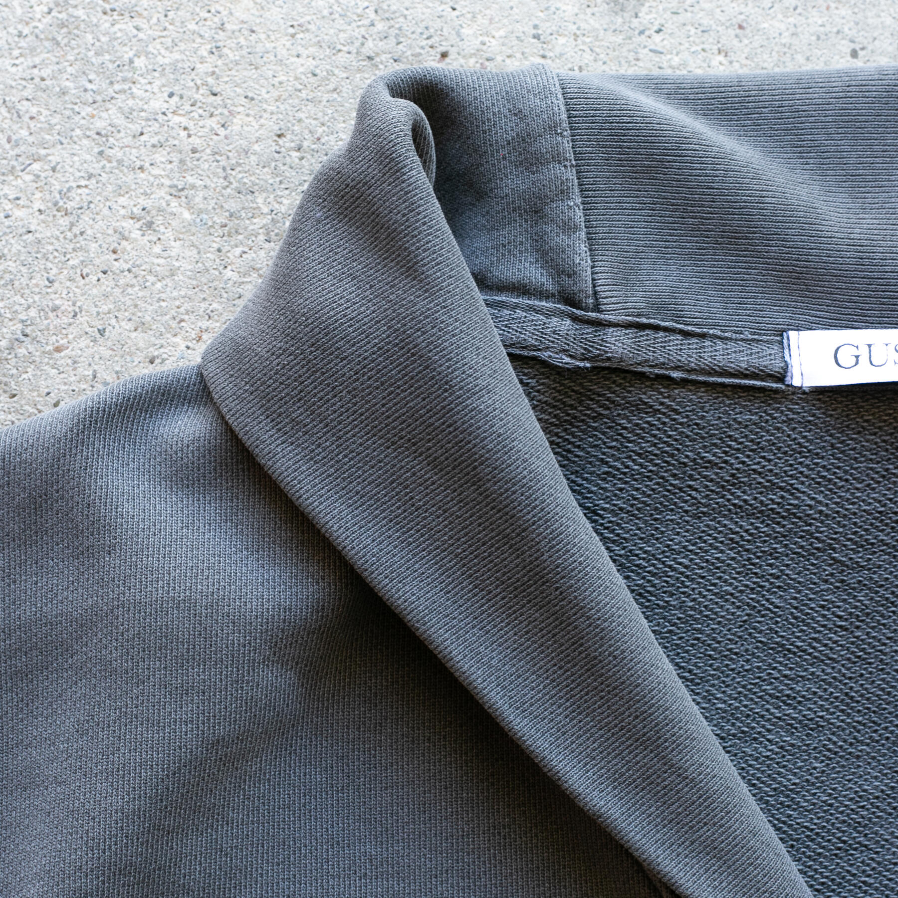 gustin french terry cardigan - vintage steel