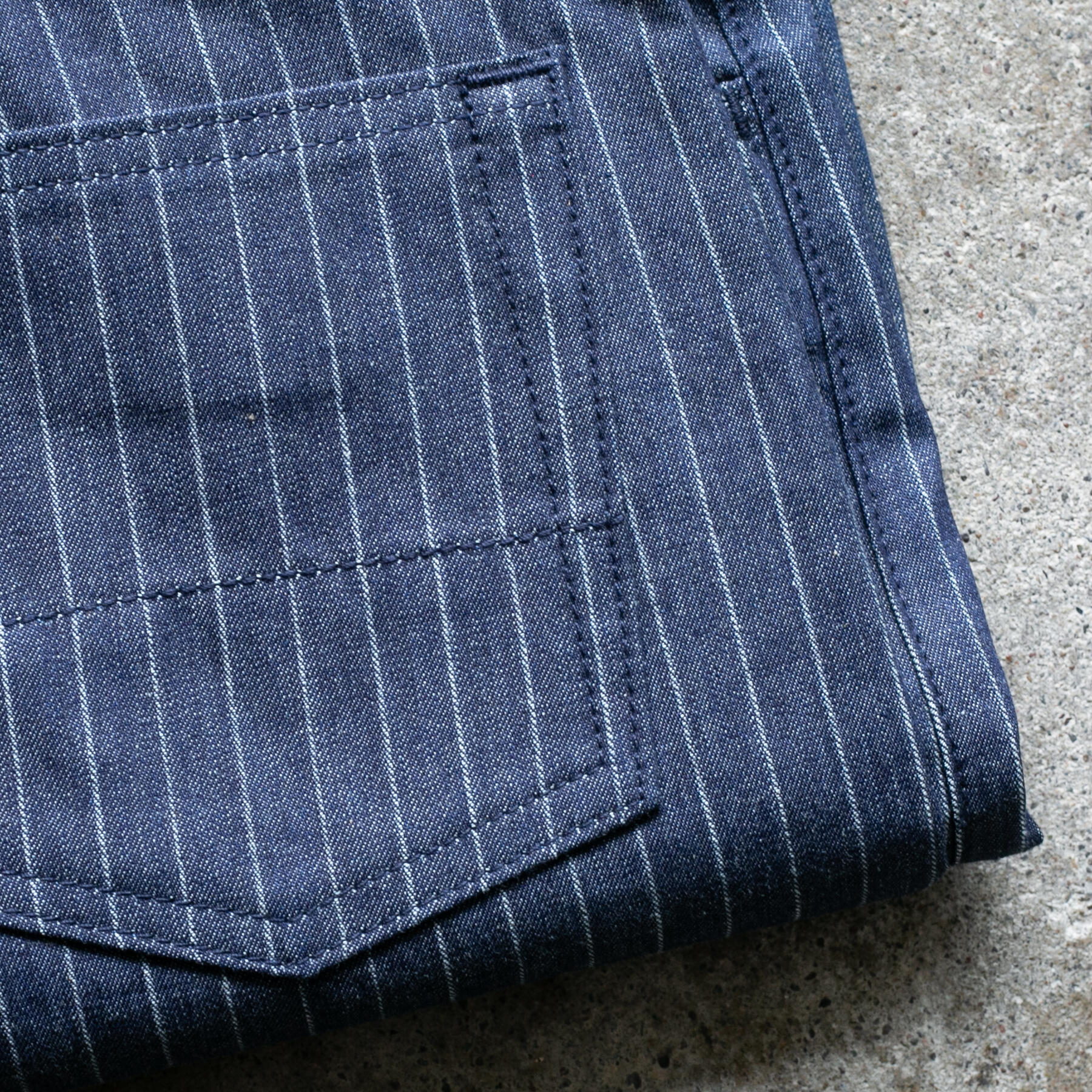 gustin #451 indigo pinstripe chambray 5 pocket