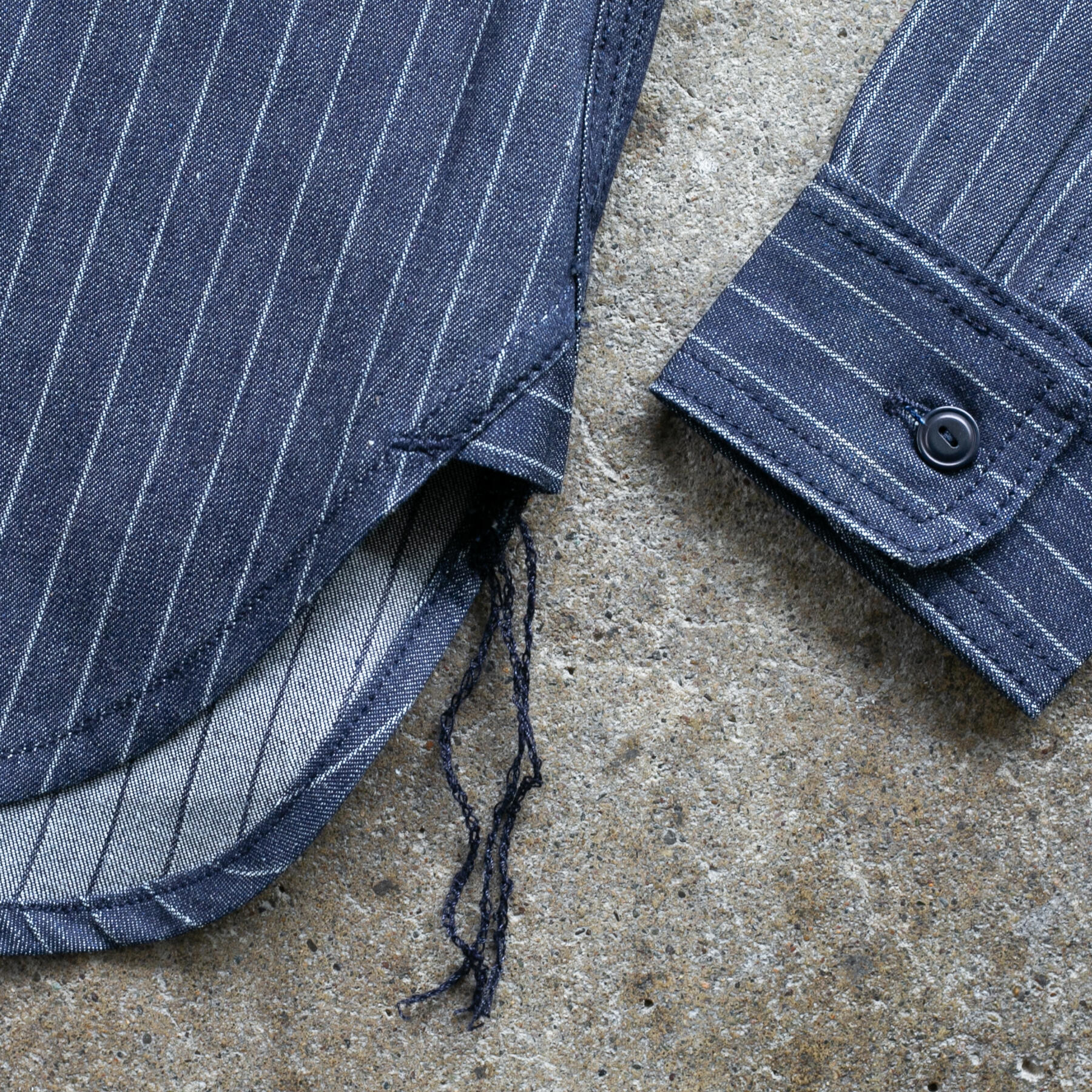 gustin #180 indigo pinstripe chambray workshirt