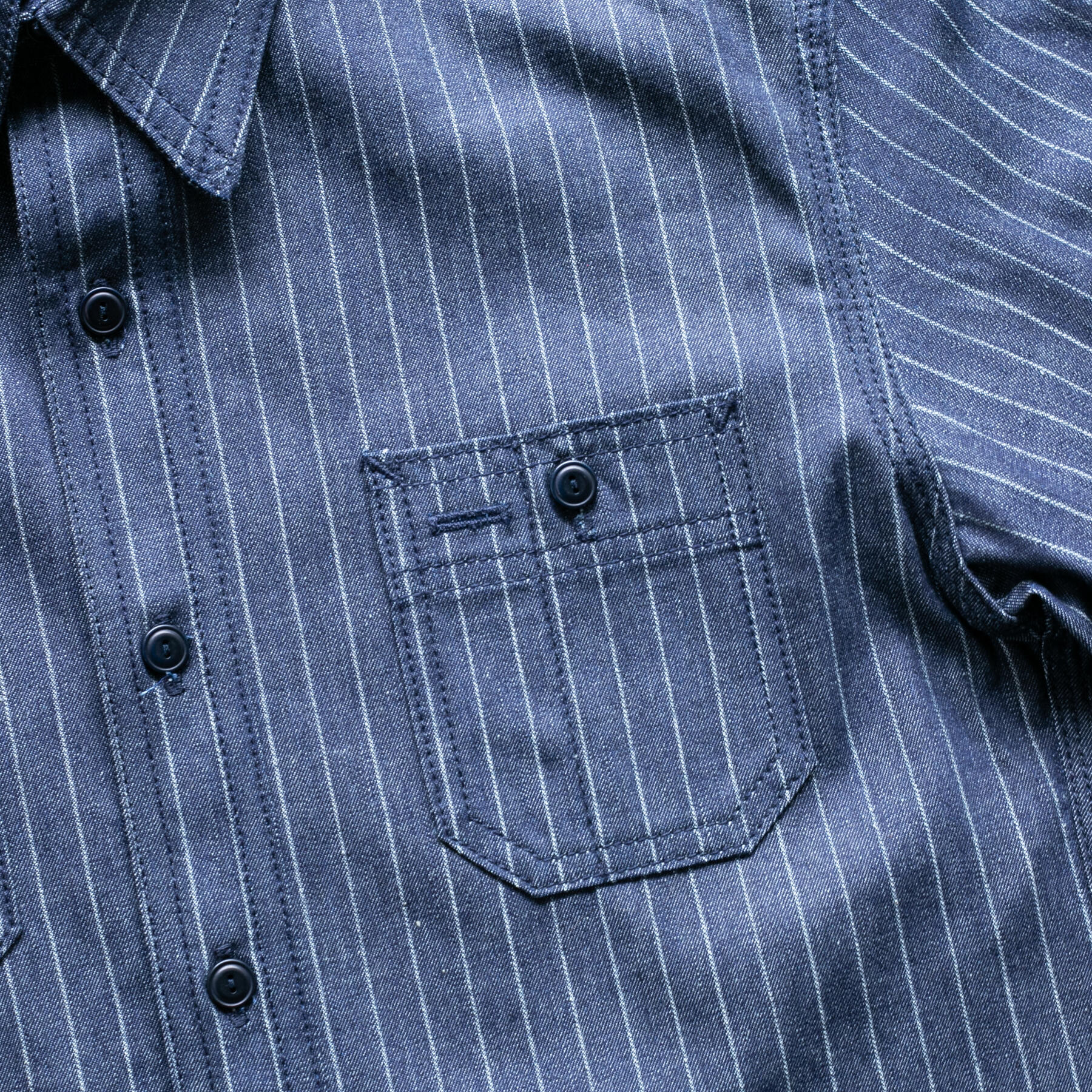 gustin #180 indigo pinstripe chambray workshirt