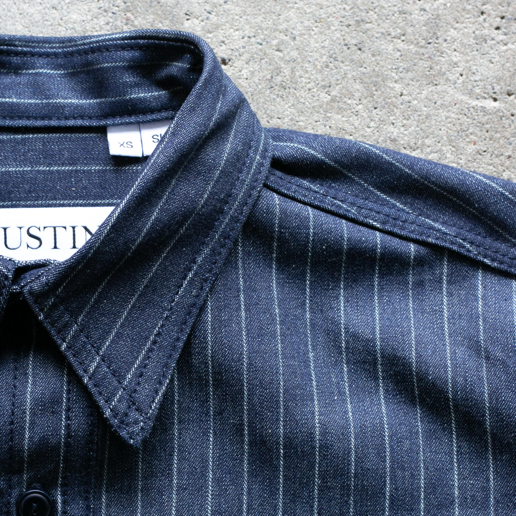 gustin #180 indigo pinstripe chambray workshirt