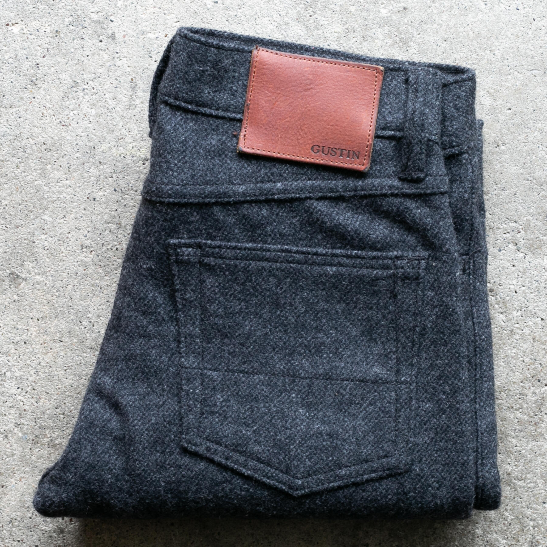 gustin #453 ultrasoft stretch wool 5 pocket - coal