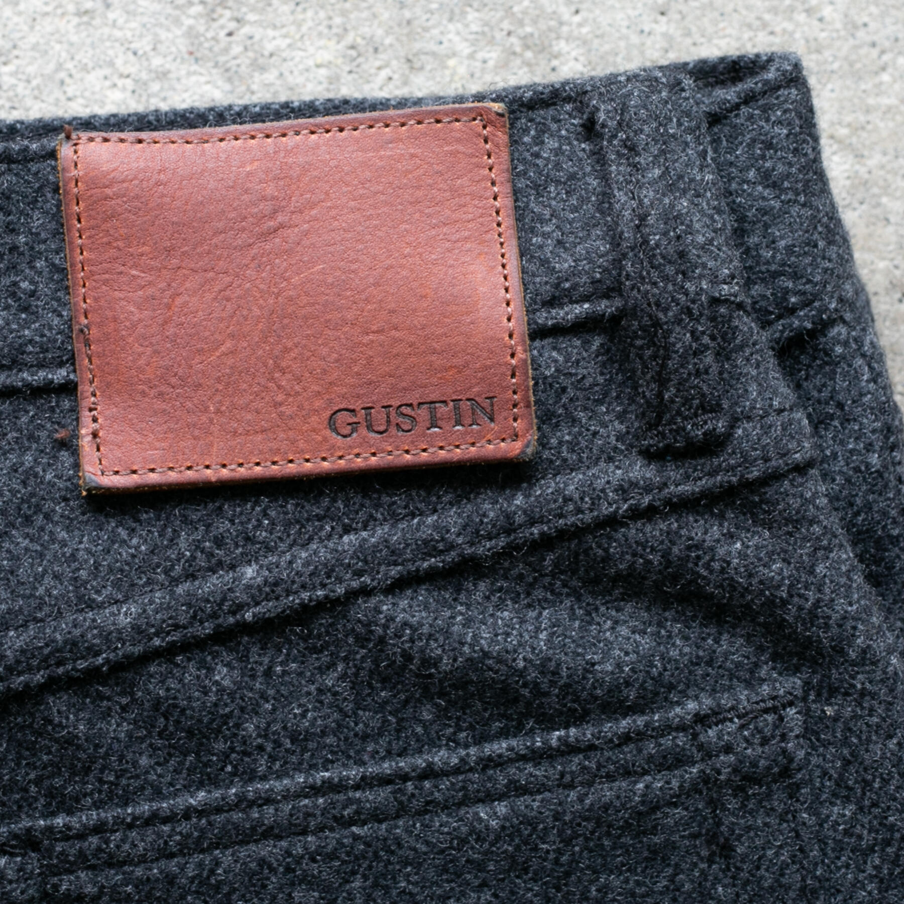 gustin #453 ultrasoft stretch wool 5 pocket - coal