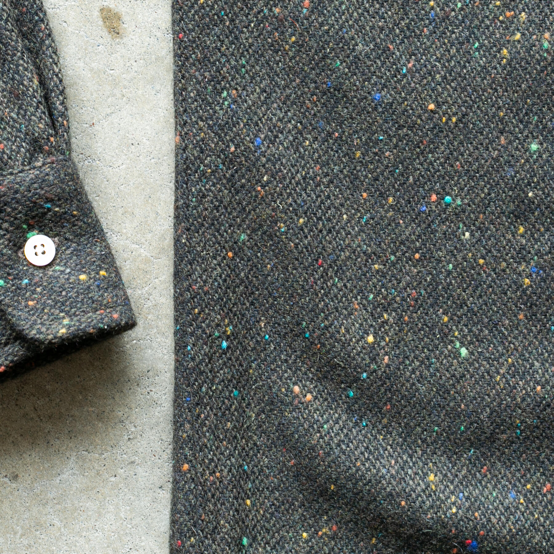 gustin #1280 rainbow nep rustic wool shirt - dark olive