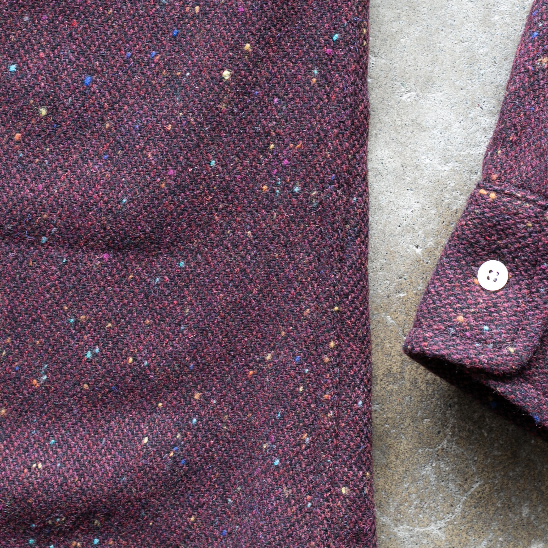 gustin #1279 rainbow nep rustic wool shirt - oxblood