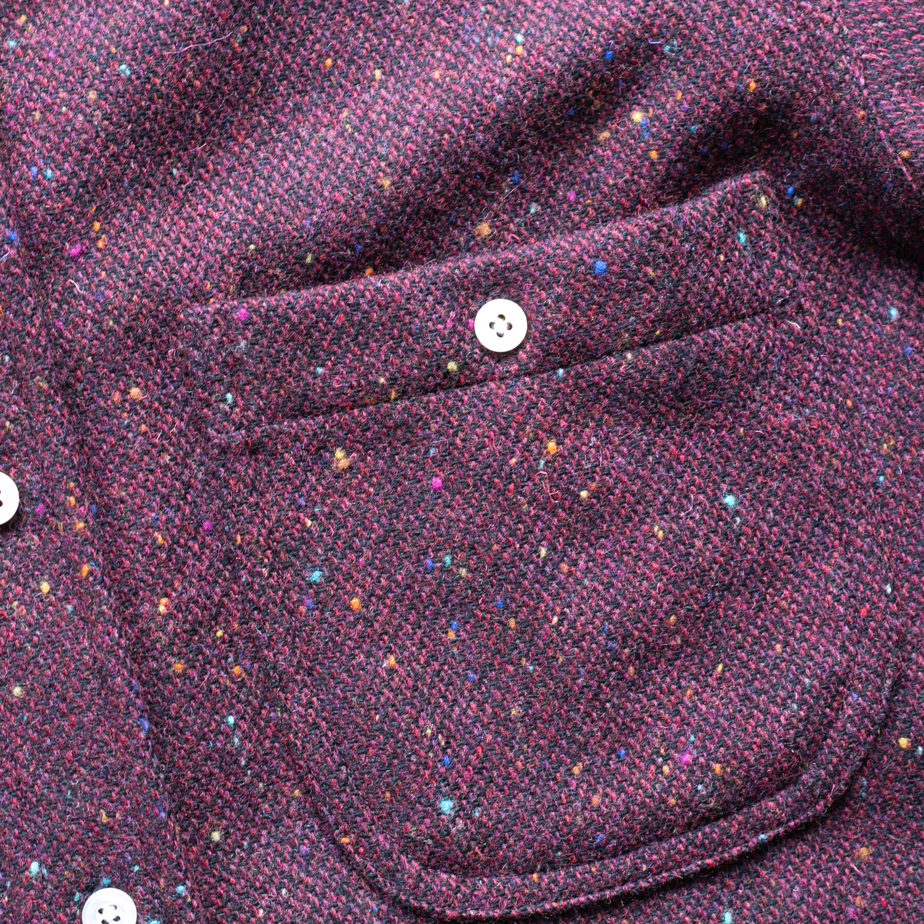 gustin #1279 rainbow nep rustic wool shirt - oxblood