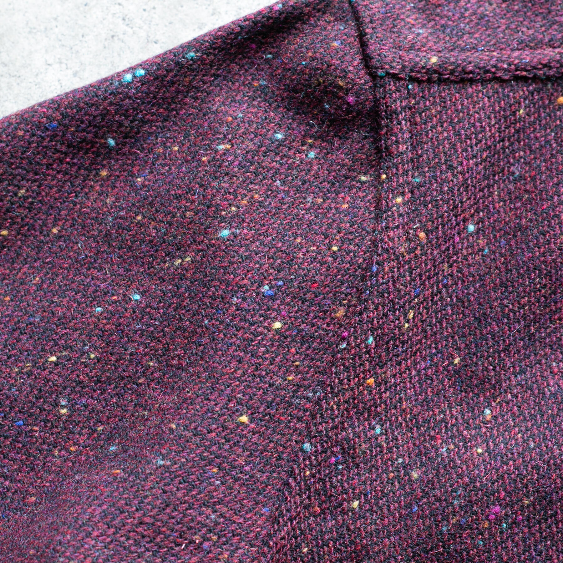 gustin #1279 rainbow nep rustic wool shirt - oxblood