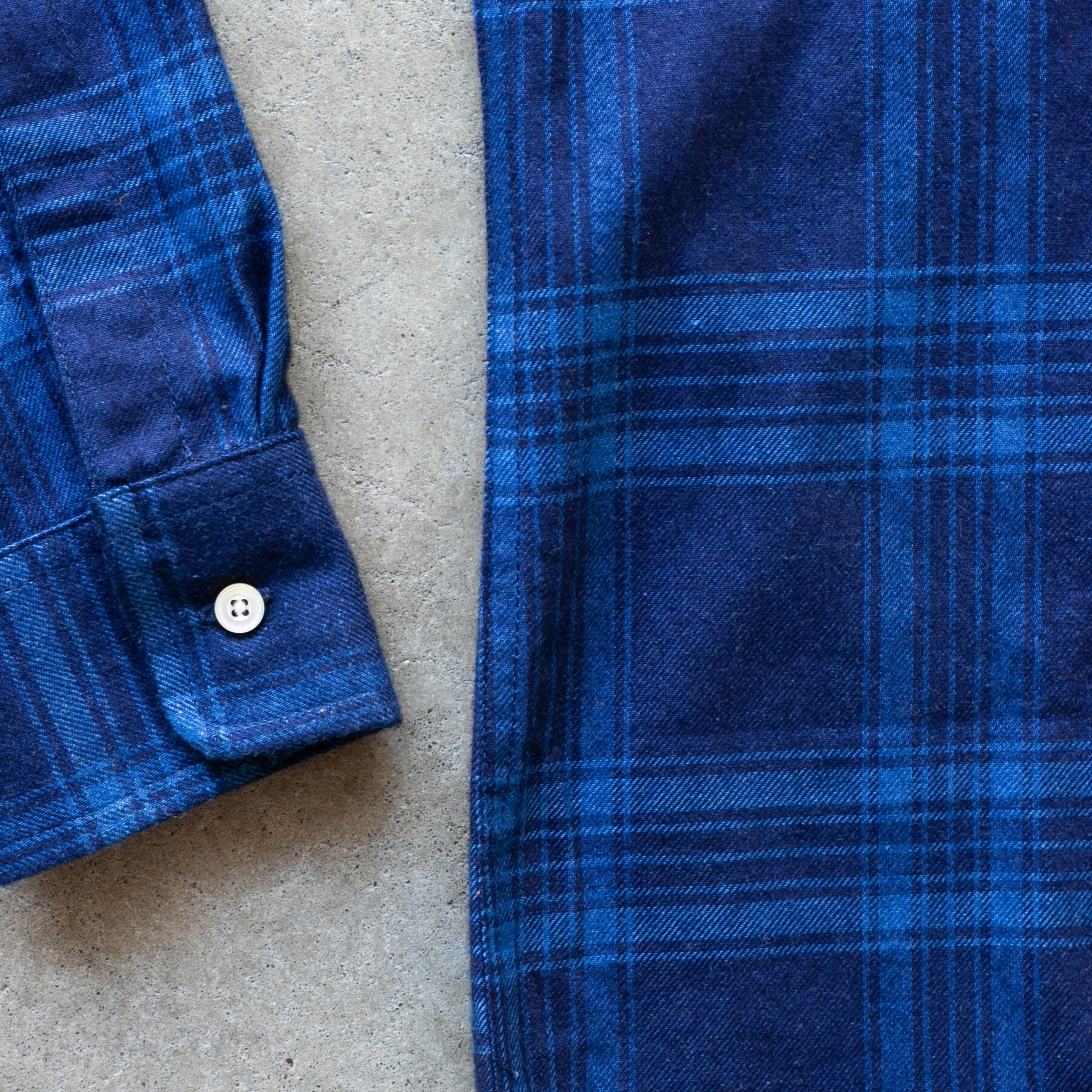 gustin #1284 indigo dye flannel plaid - dark x cobalt