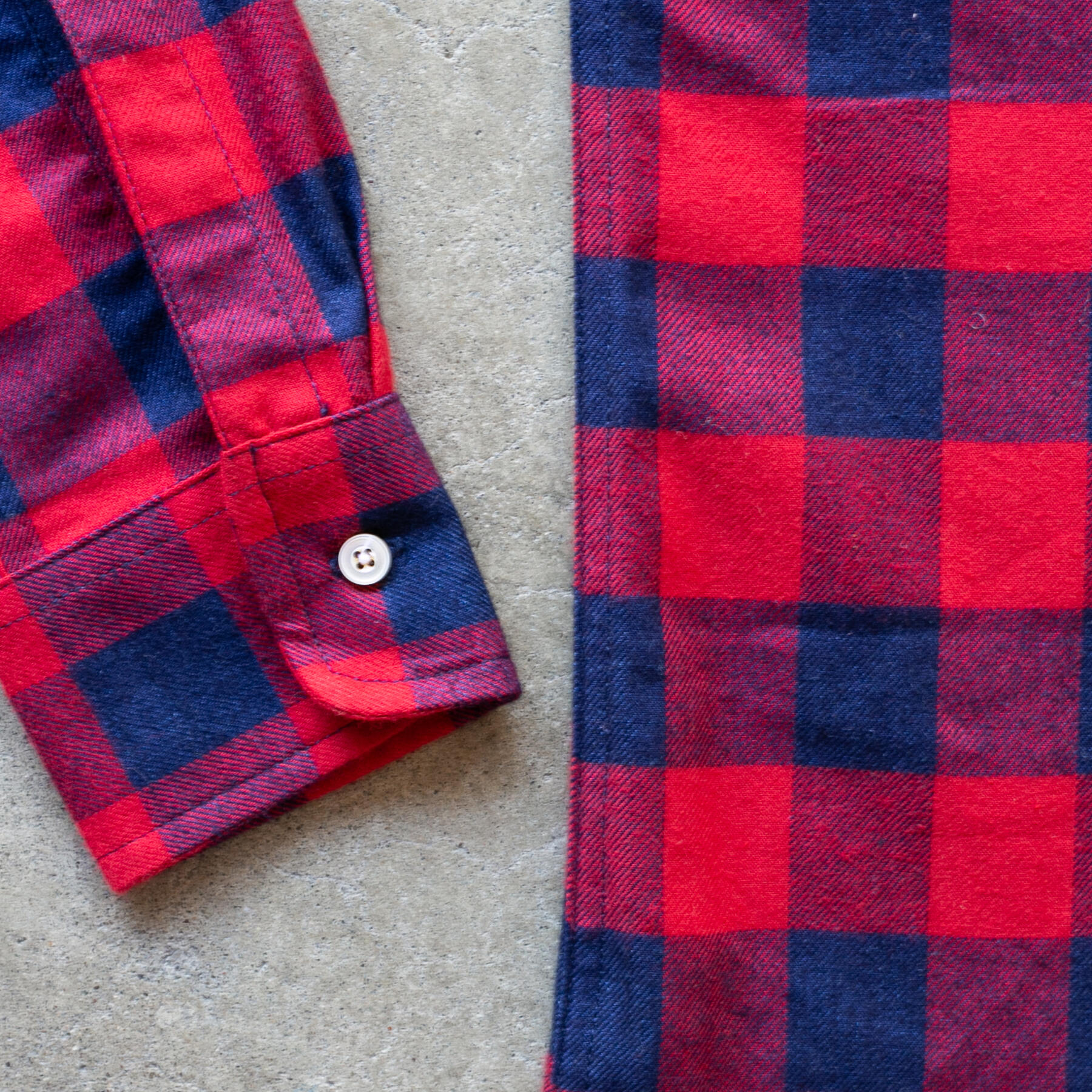 gustin #1285 indigo dye flannel check - dark x red