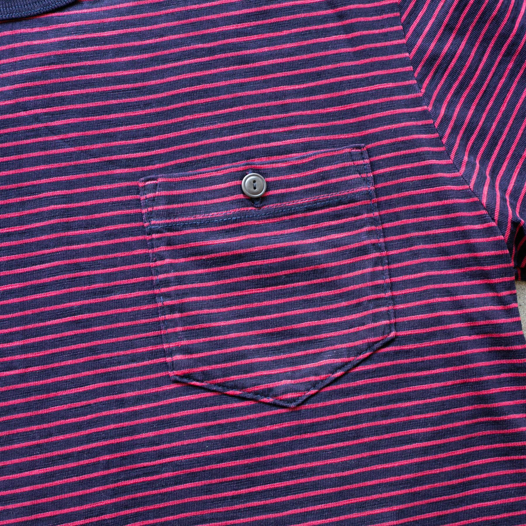gustin overdye indigo stripe pocket t-shirt 3 pack