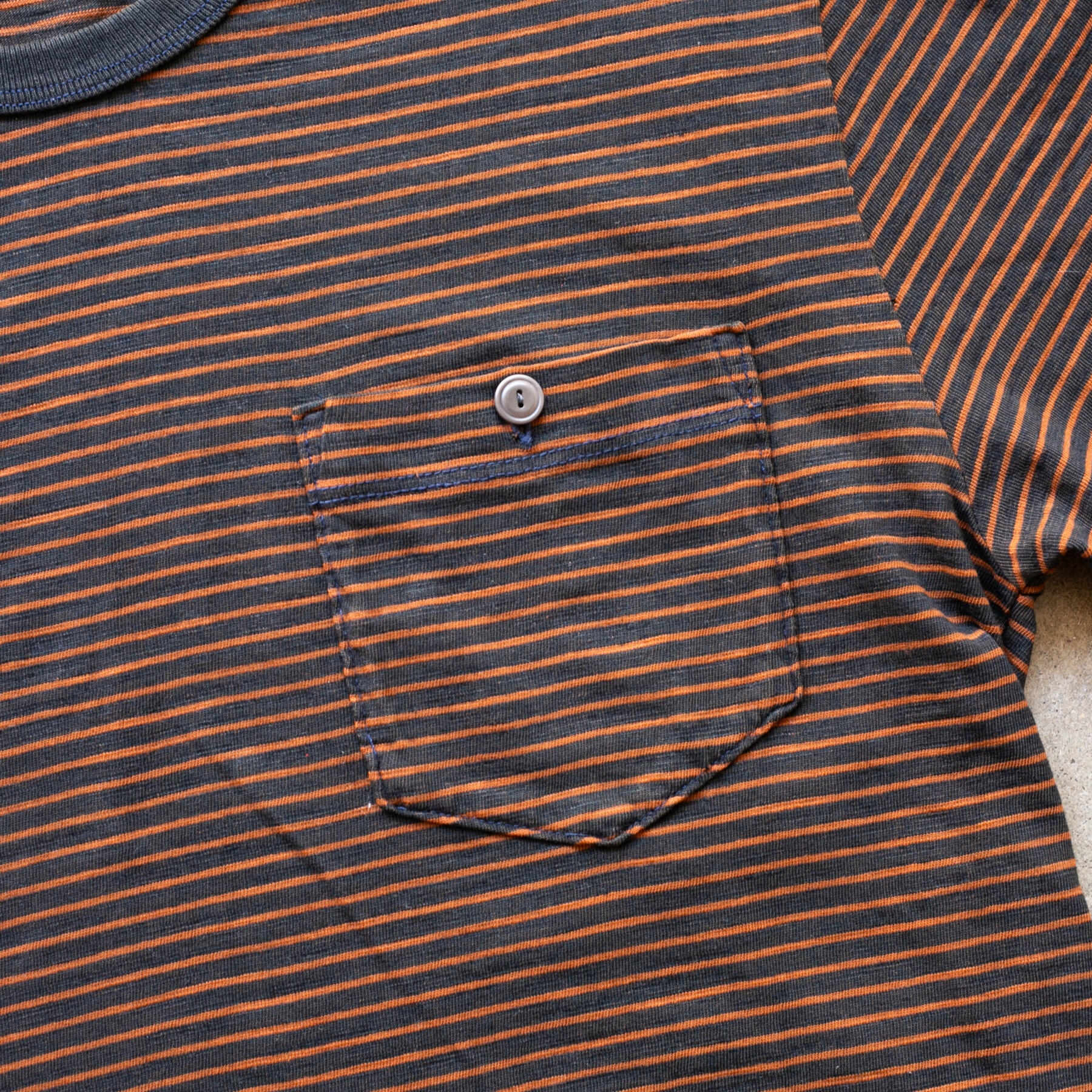 gustin overdye indigo stripe pocket t-shirt 3 pack