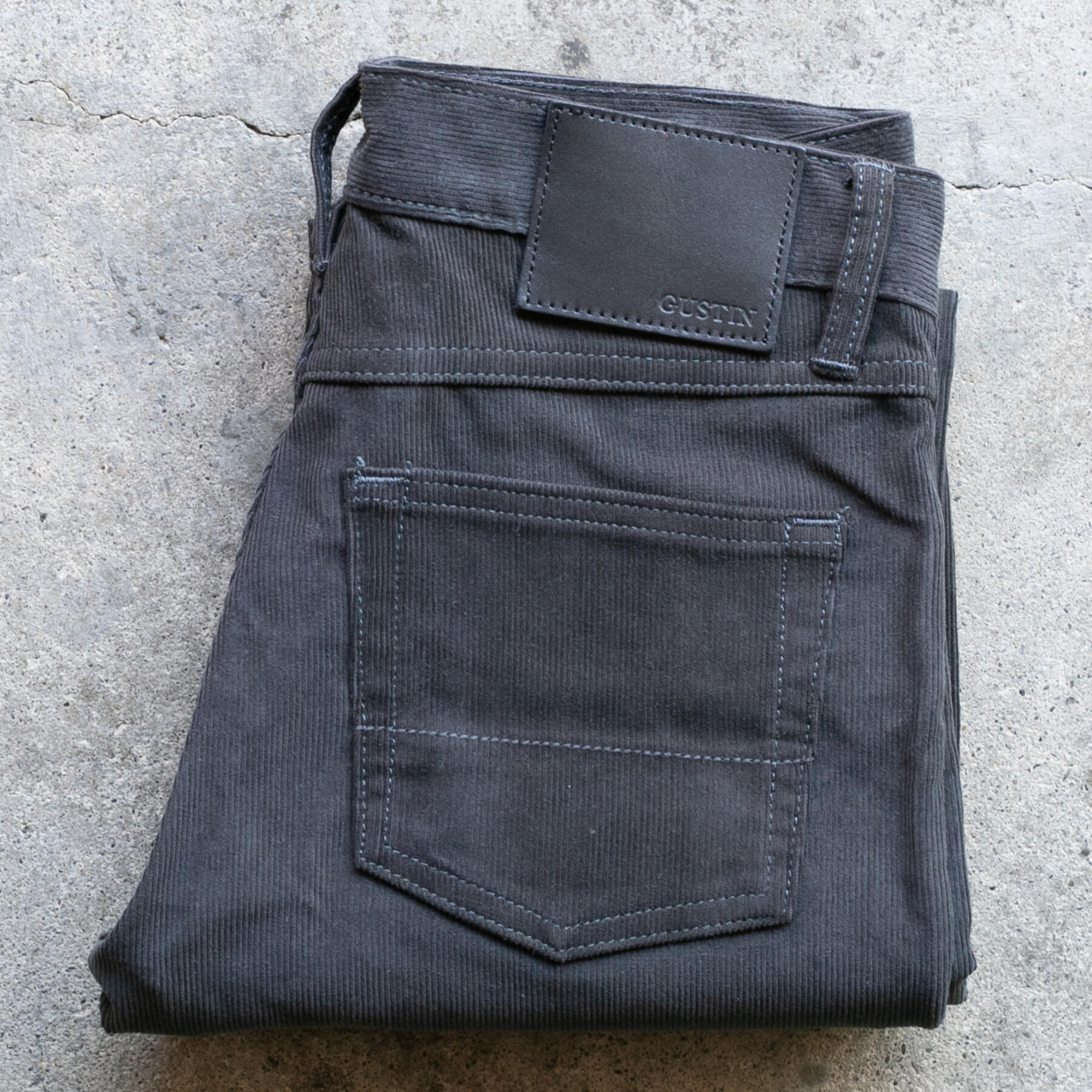 gustin #457 the pima corduroys - charcoal