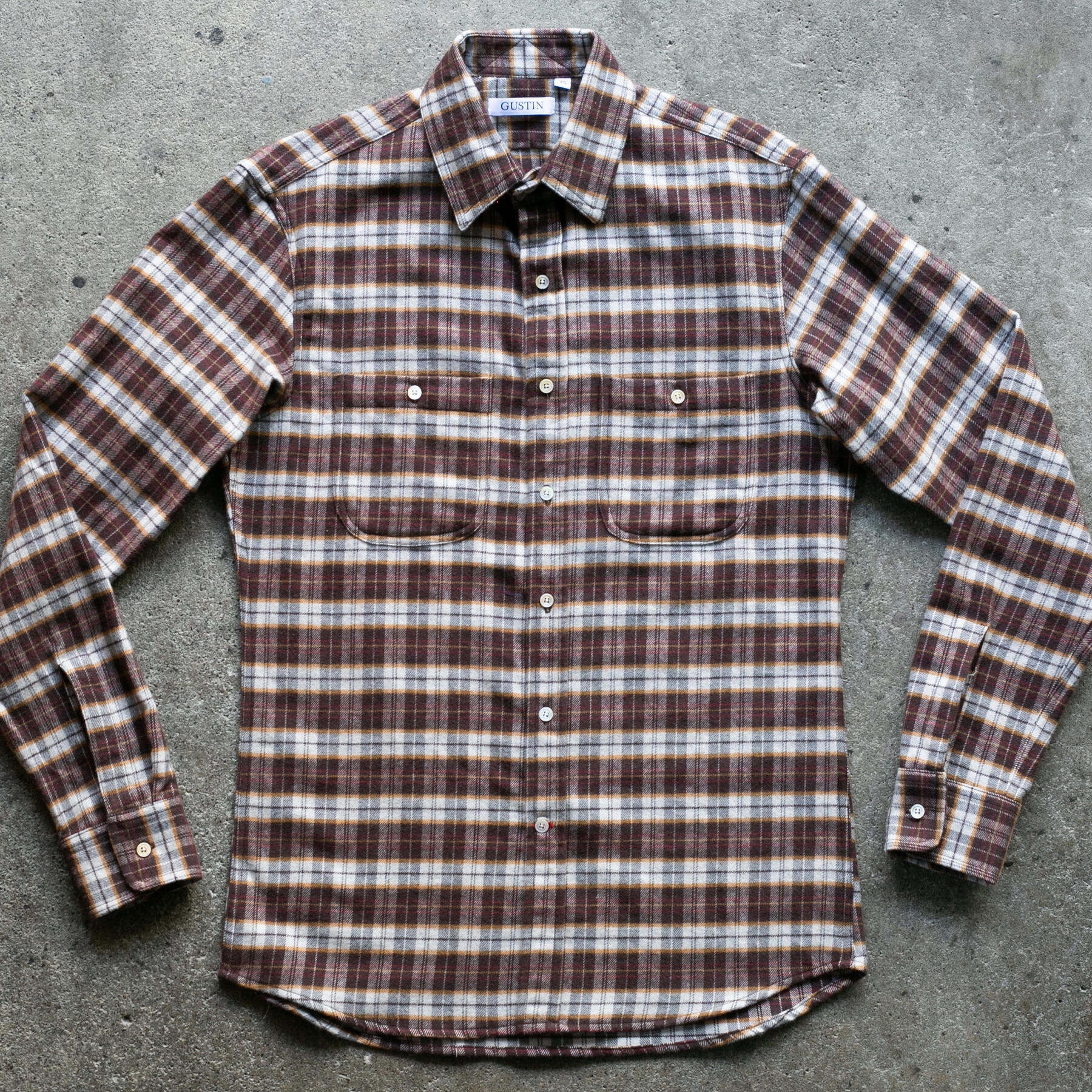 gustin #1287 yak wool shirt - rust