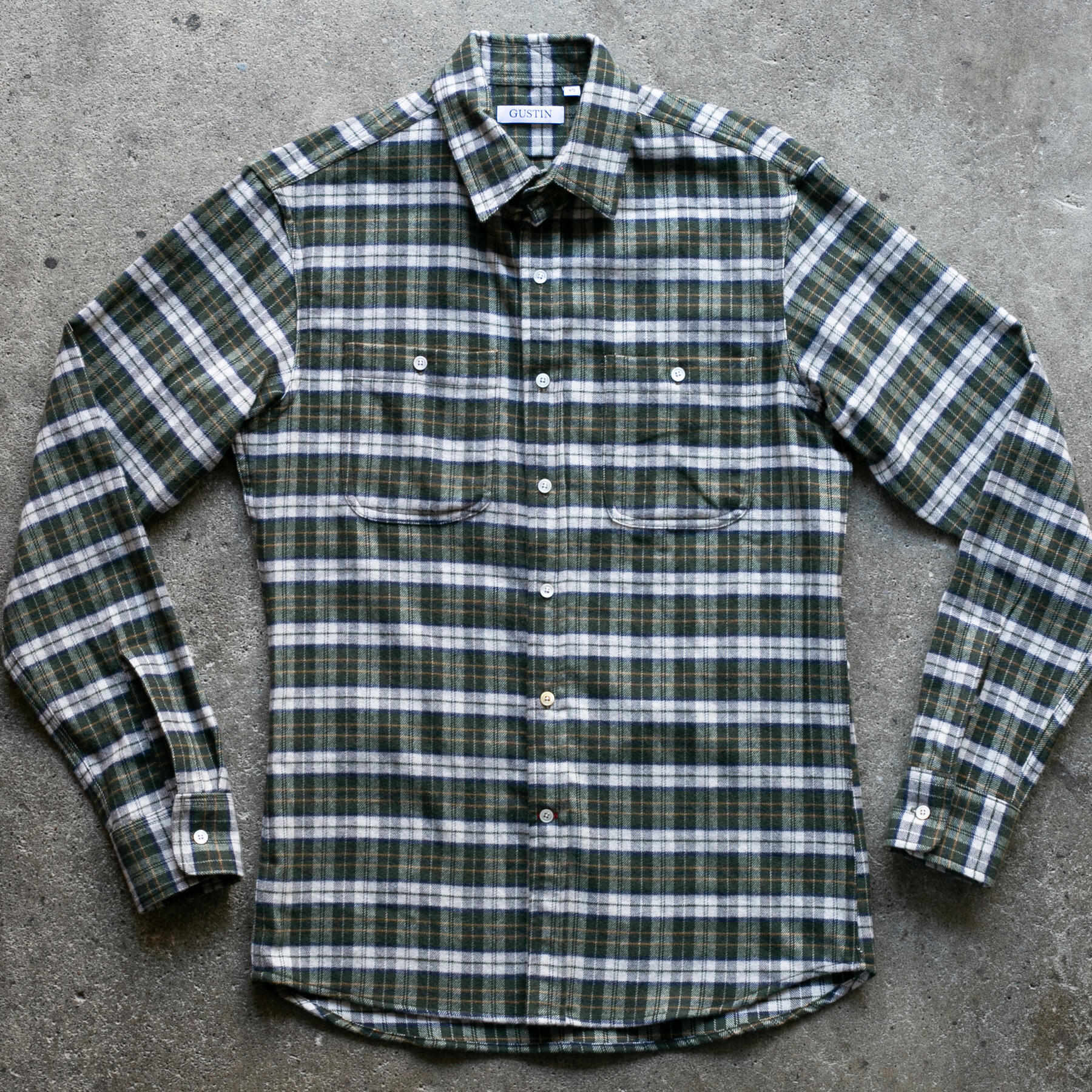 gustin #1289 yak wool shirt - forest
