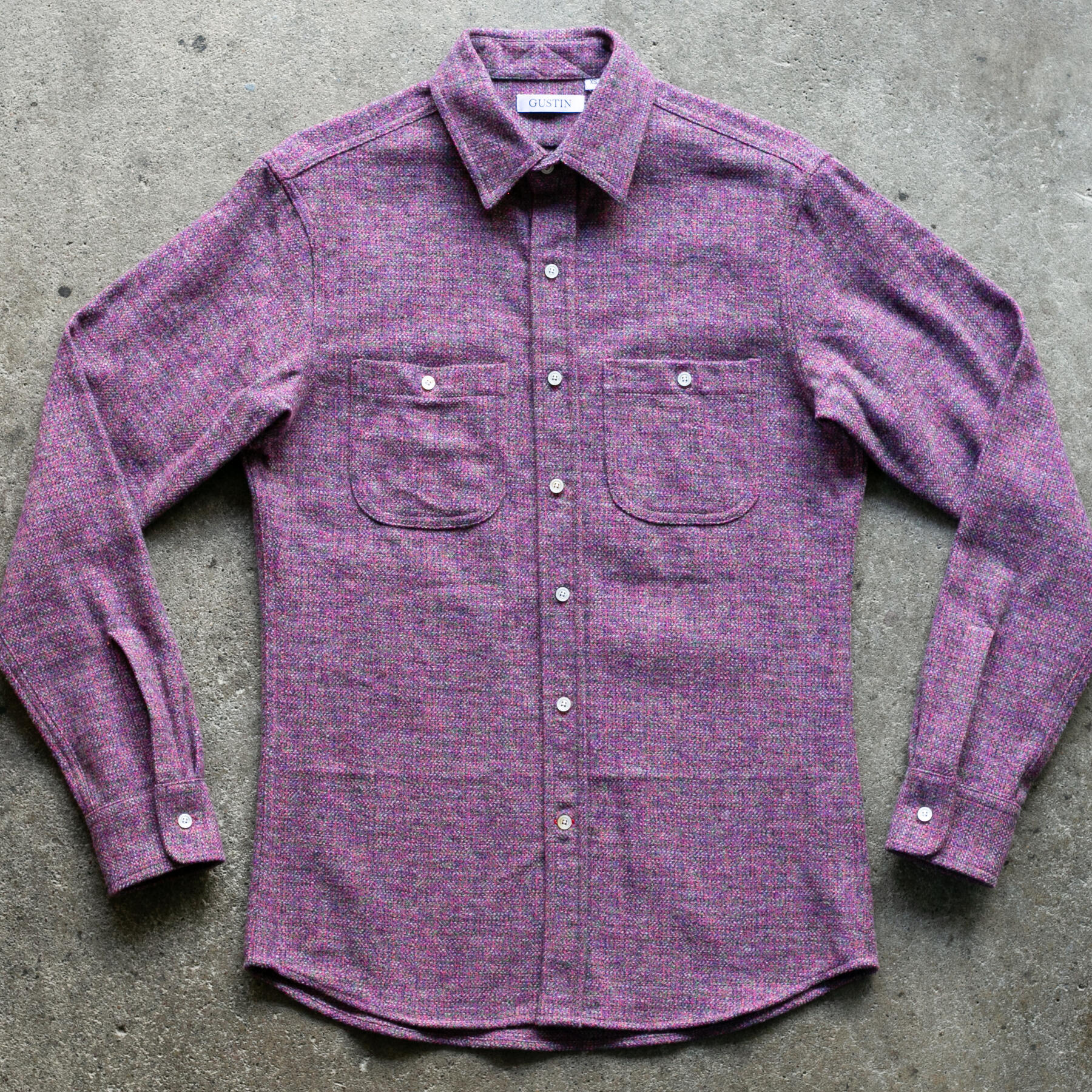 gustin #1294 electric homespun shirt - rainbow