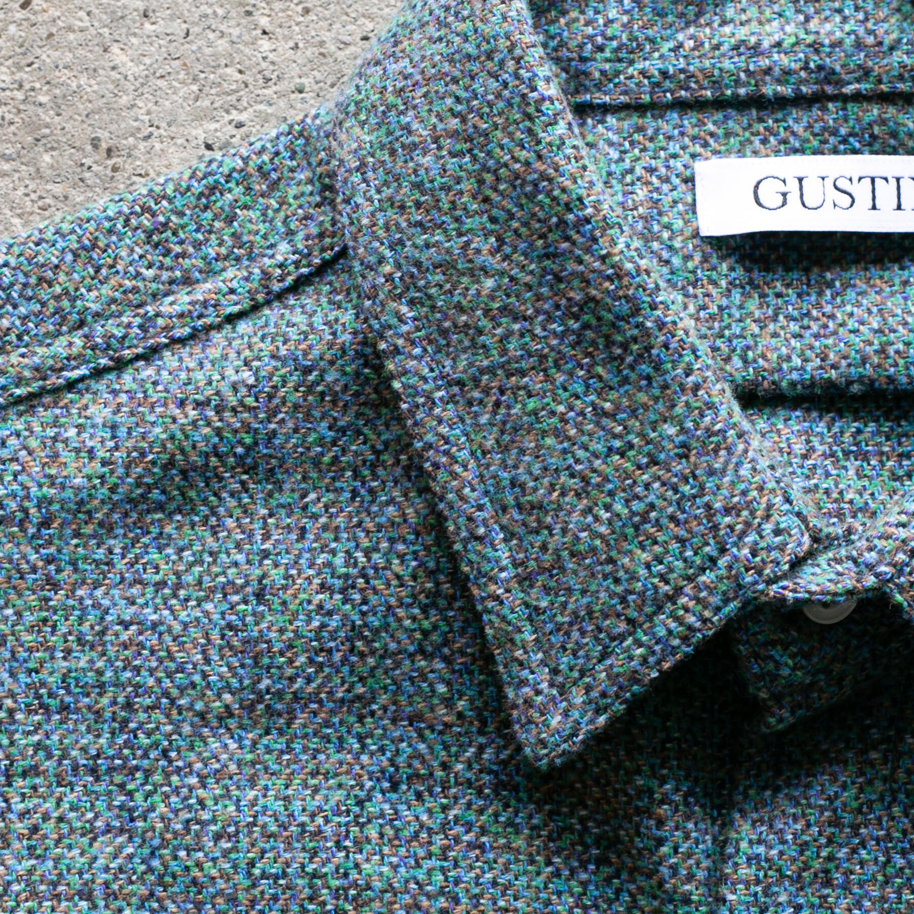 gustin #1296 electric homespun shirt - ocean