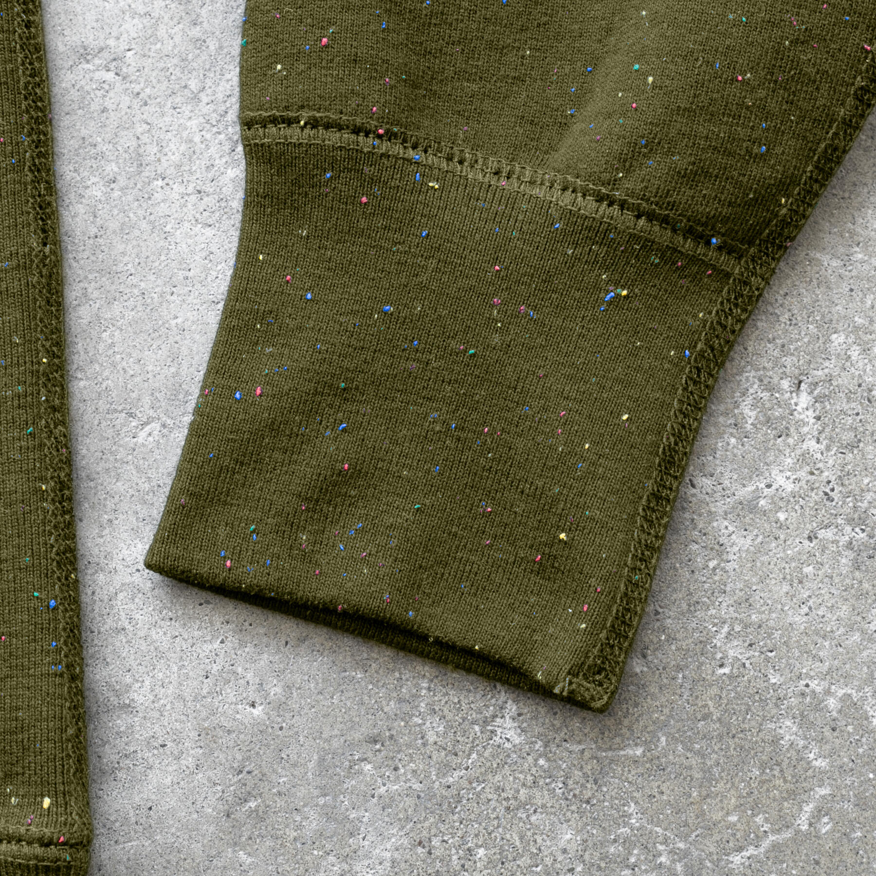 gustin vintage heavyweight sweatshirt - army rainbow nep