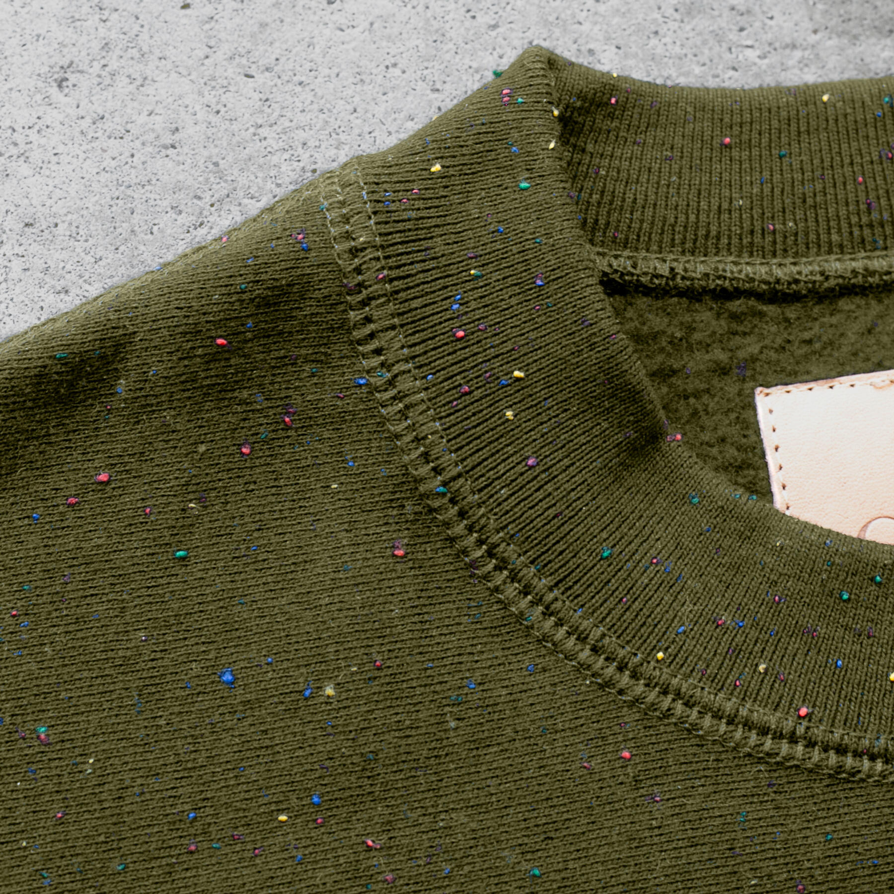 gustin vintage heavyweight sweatshirt - army rainbow nep
