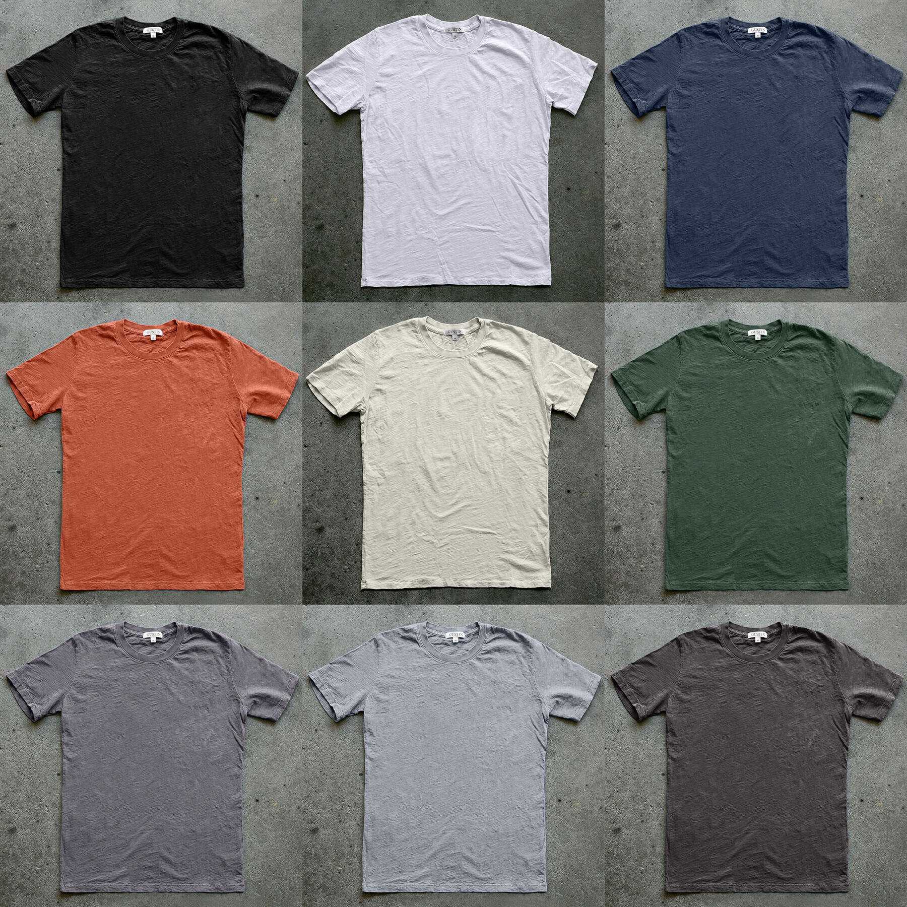 gustin slub t-shirt big 9 collection