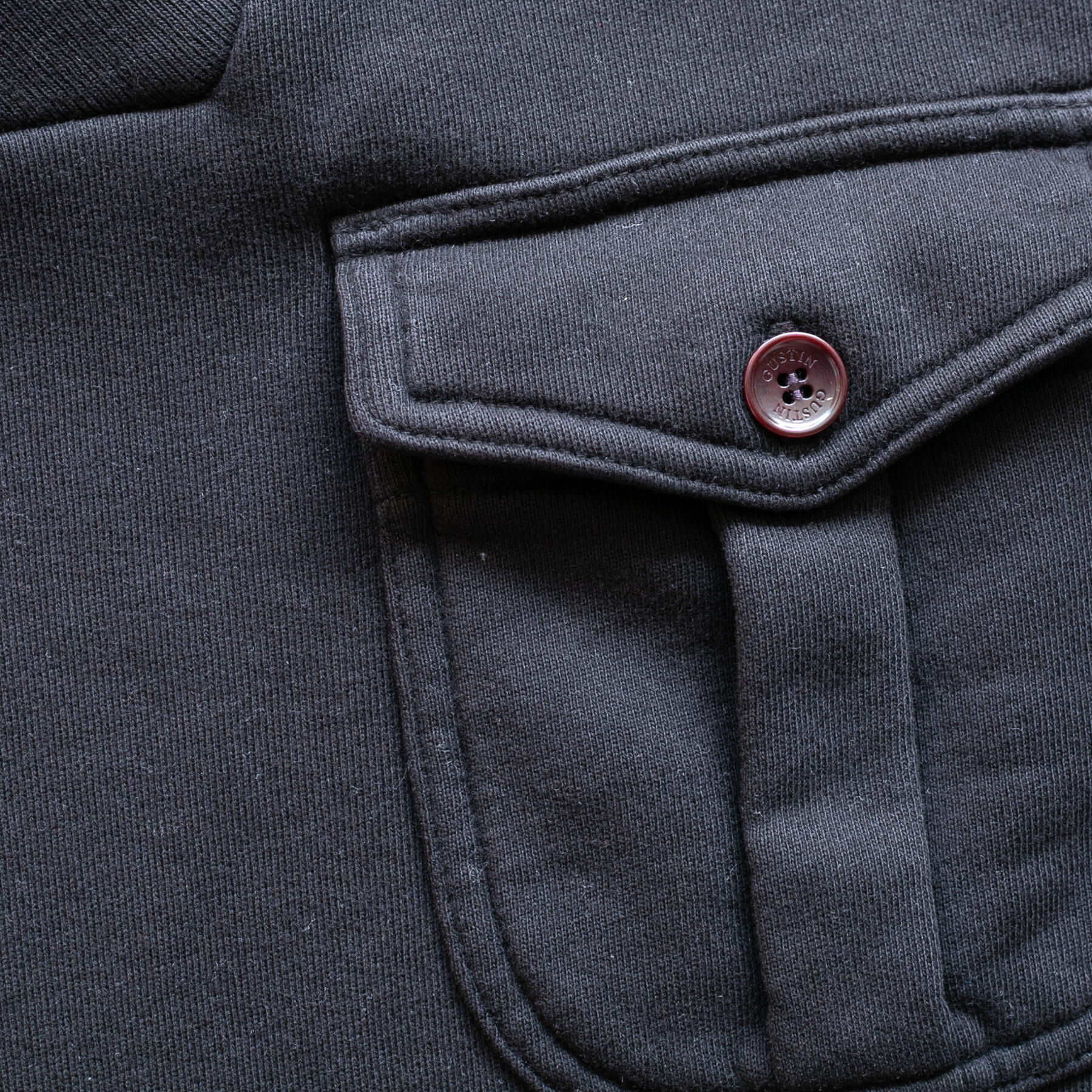 gustin pocket shawl collar sweatshirt - black