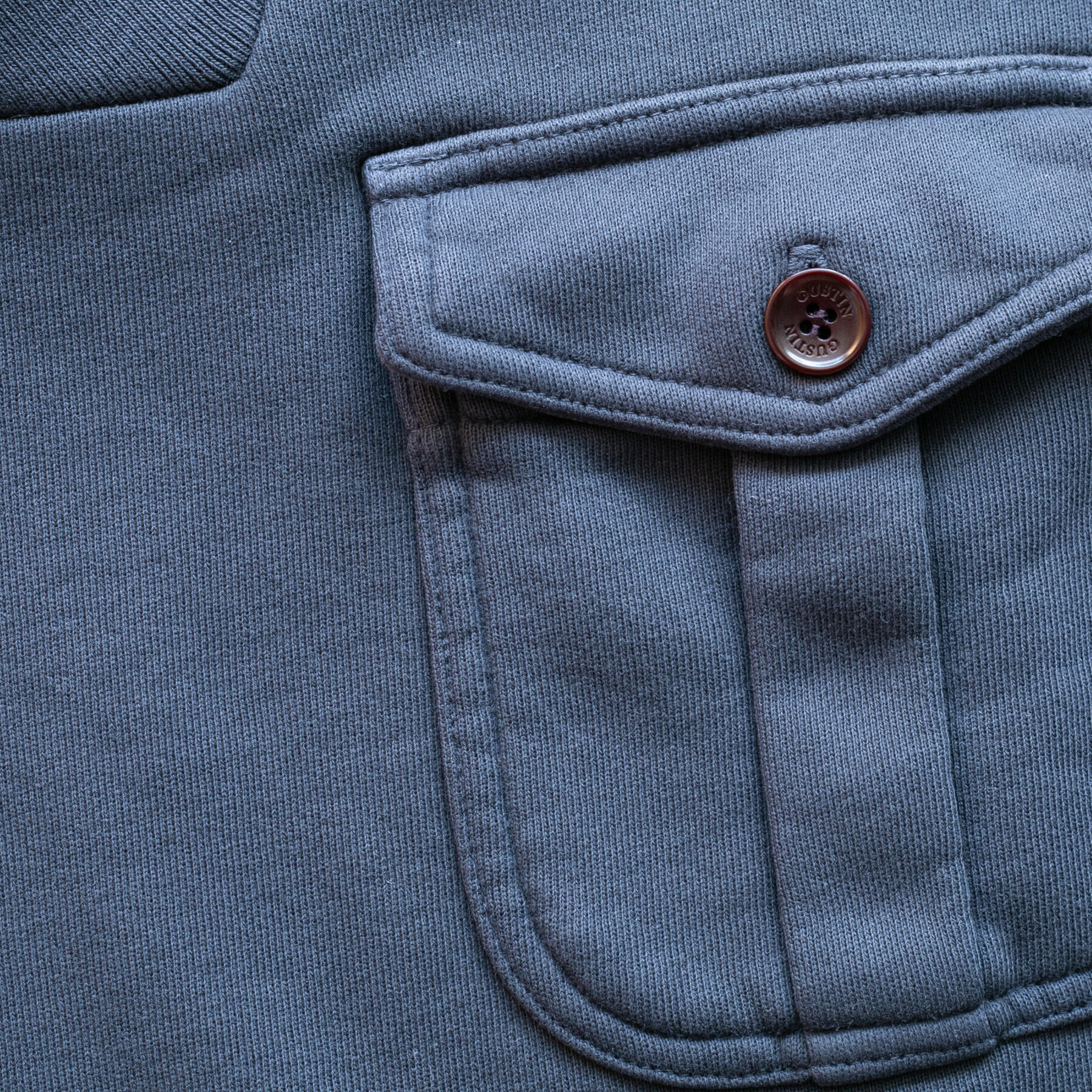 gustin pocket shawl collar sweatshirt - titanium