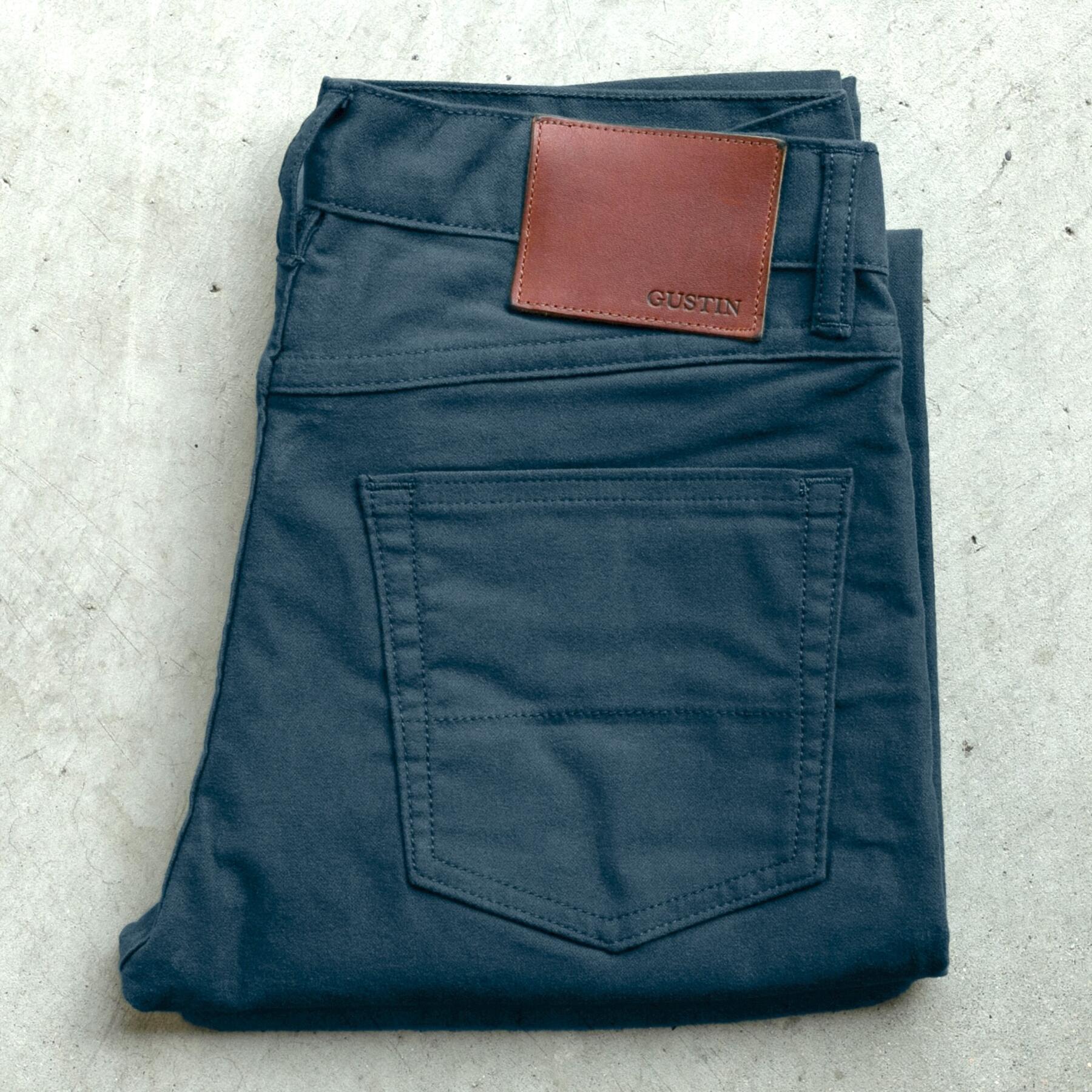 gustin #423 moleskin stretch 5 pocket - sea blue
