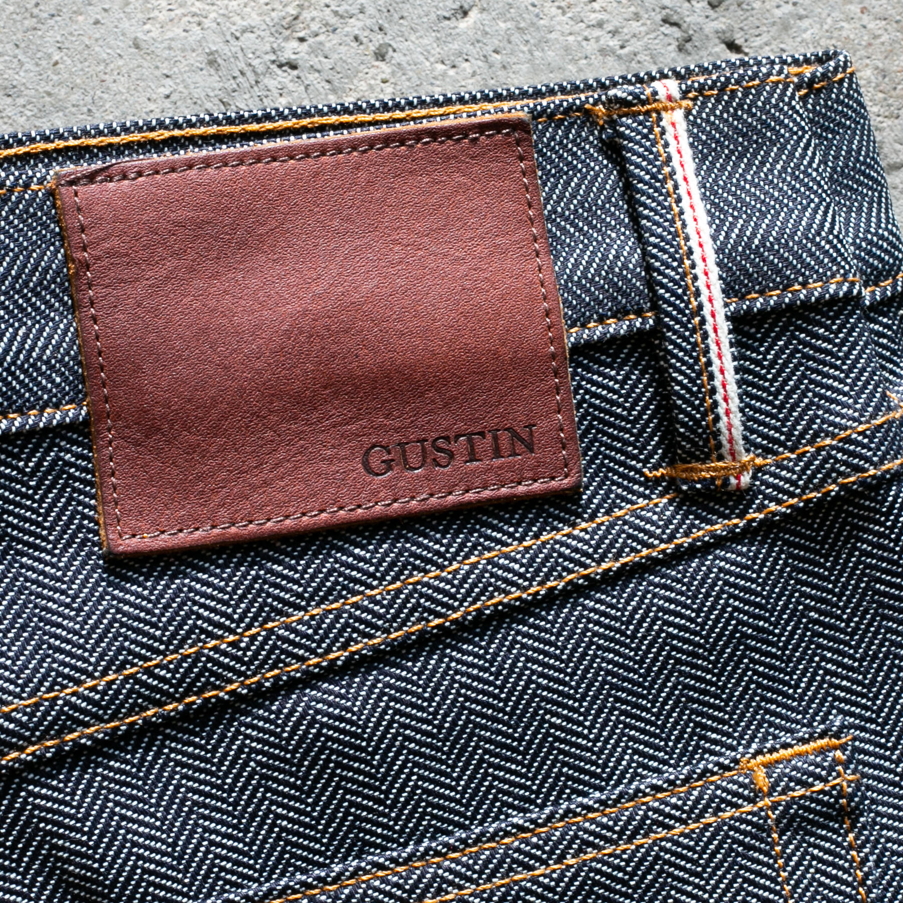 gustin #562 selvedge herringbone denim