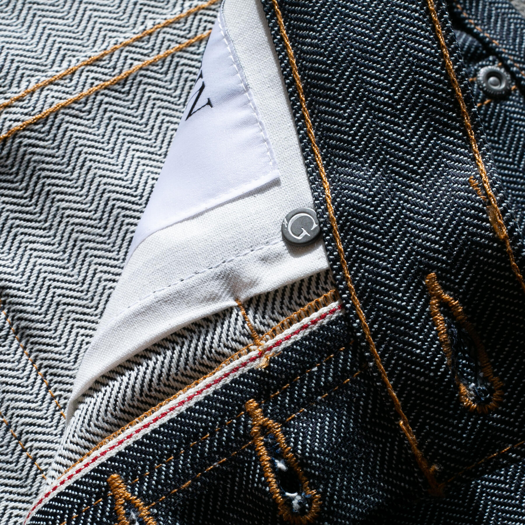 gustin #562 selvedge herringbone denim
