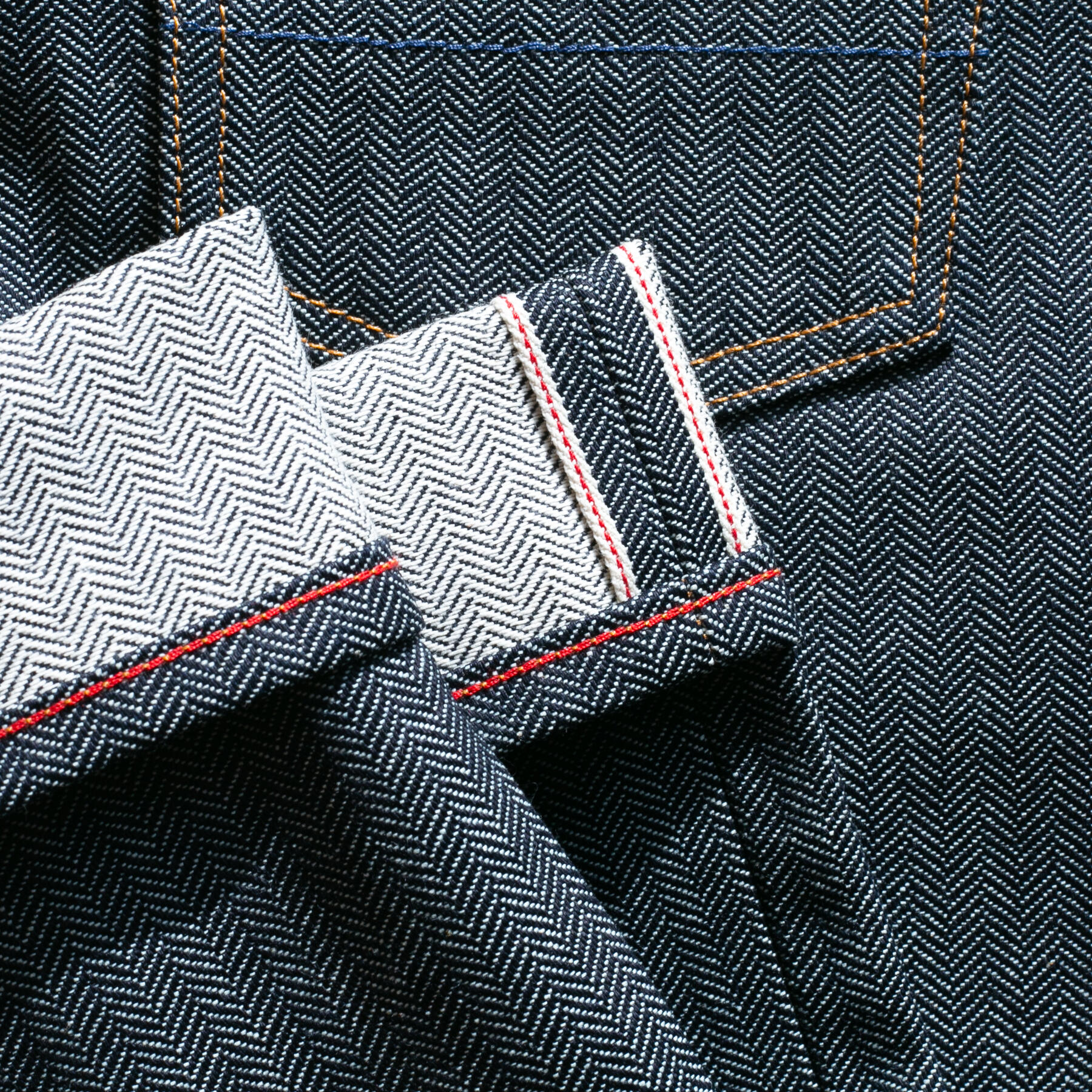gustin #562 selvedge herringbone denim