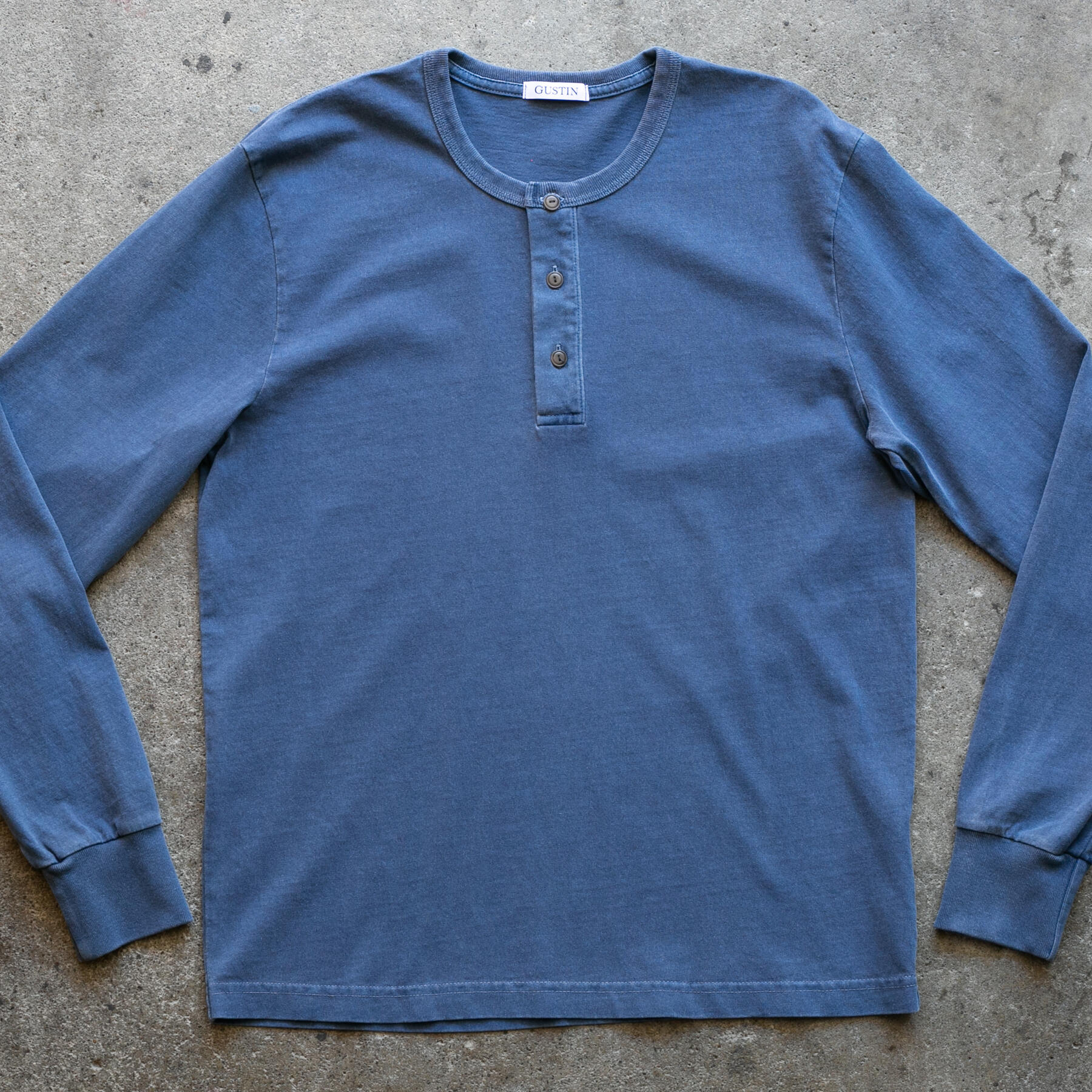 gustin american heavy henley - vintage ocean