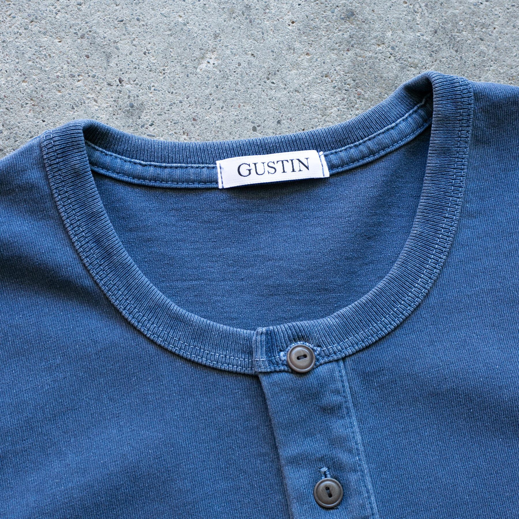 gustin american heavy henley - vintage ocean