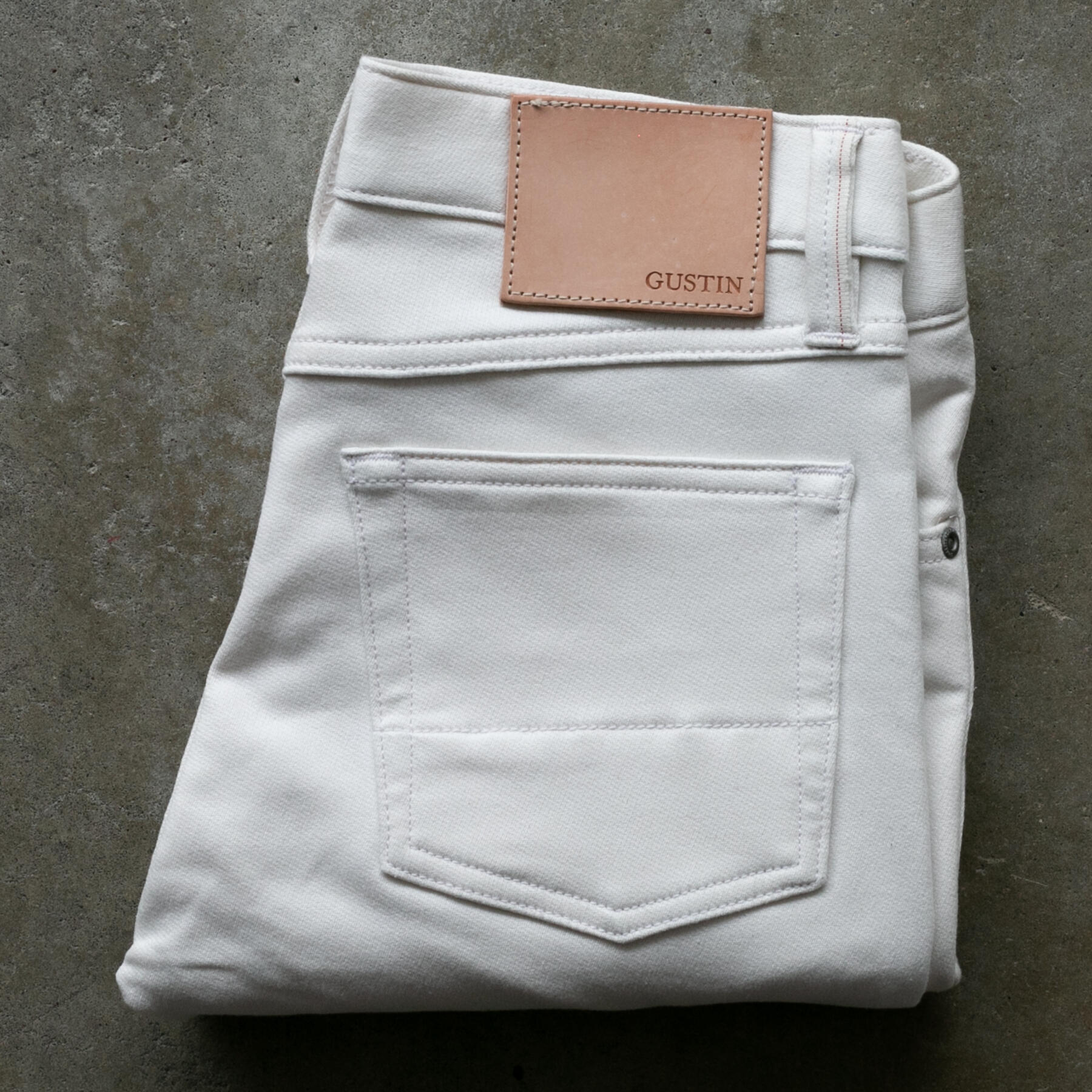 gustin #601 the loopback selvedge - white
