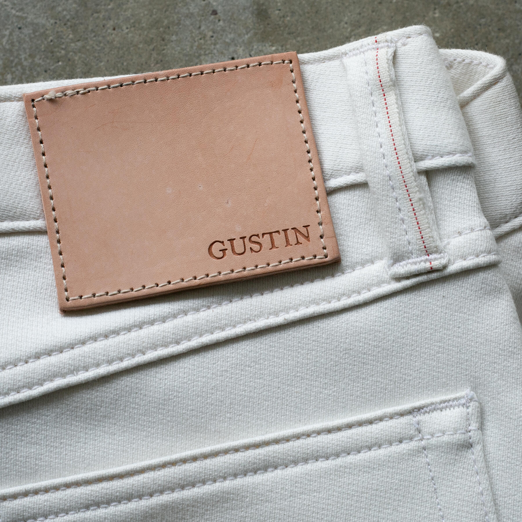 gustin #601 the loopback selvedge - white