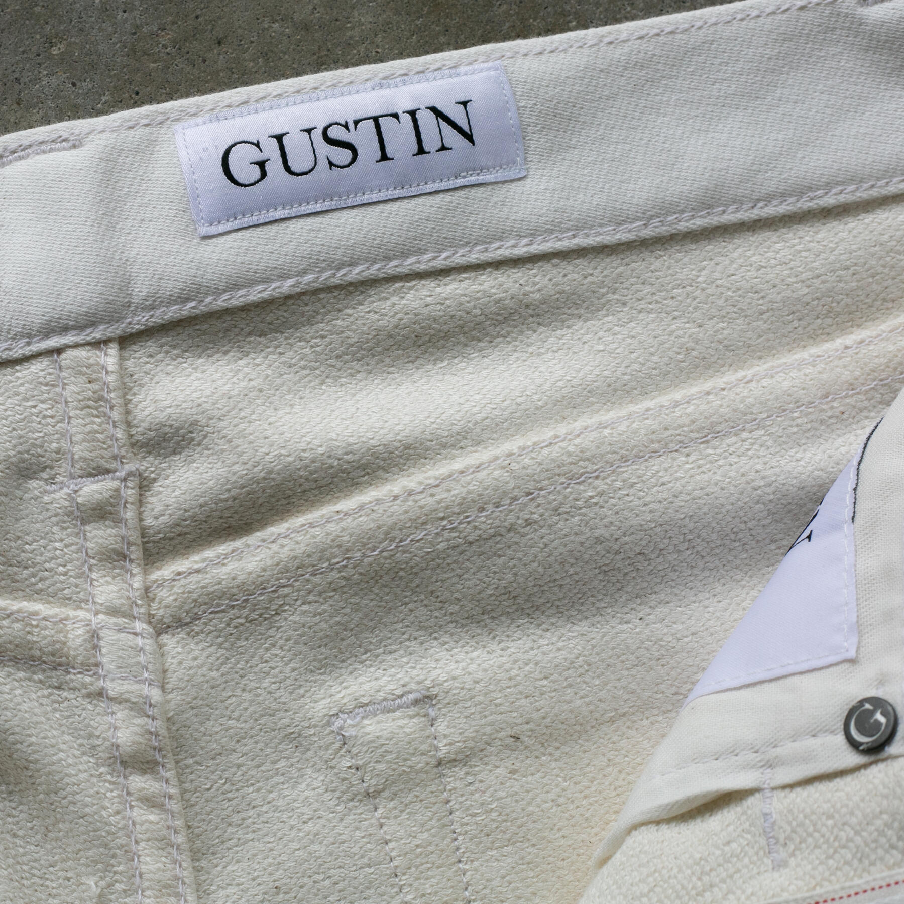 gustin #601 the loopback selvedge - white