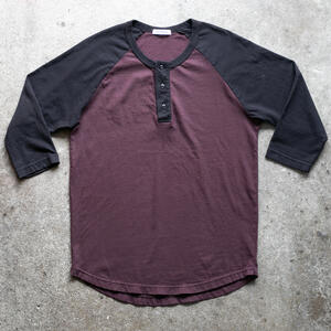 gustin baseball henley - oxblood