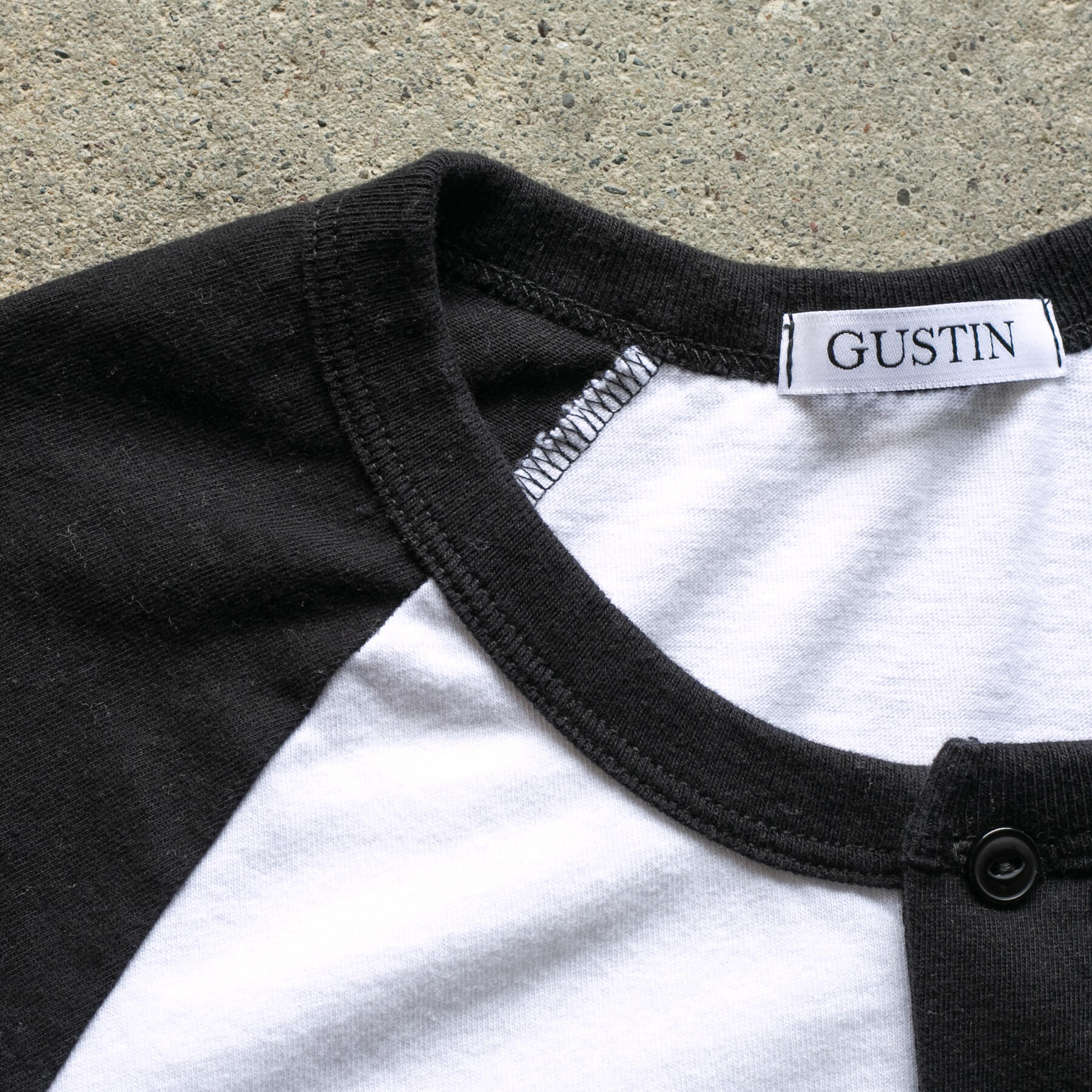 gustin baseball henley - white