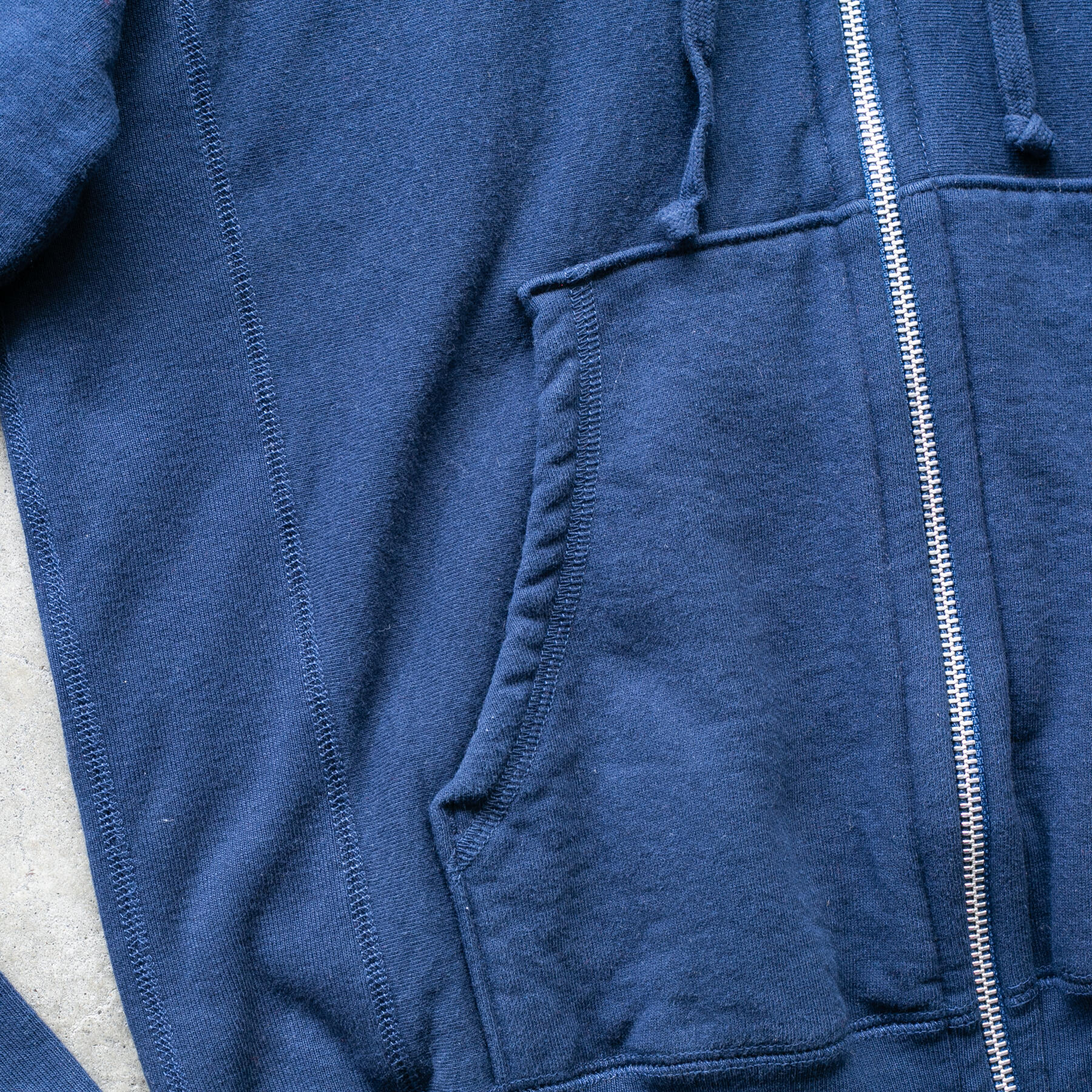 gustin vintage heavyweight zip hoodie - navy