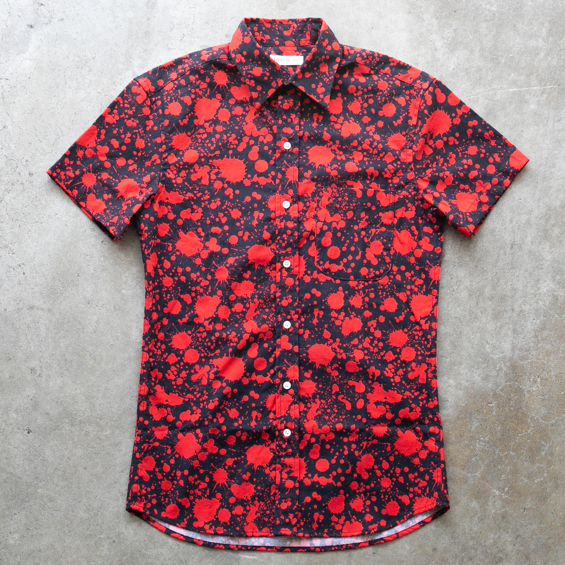 gustin #1252 paint splatter shirt - black red